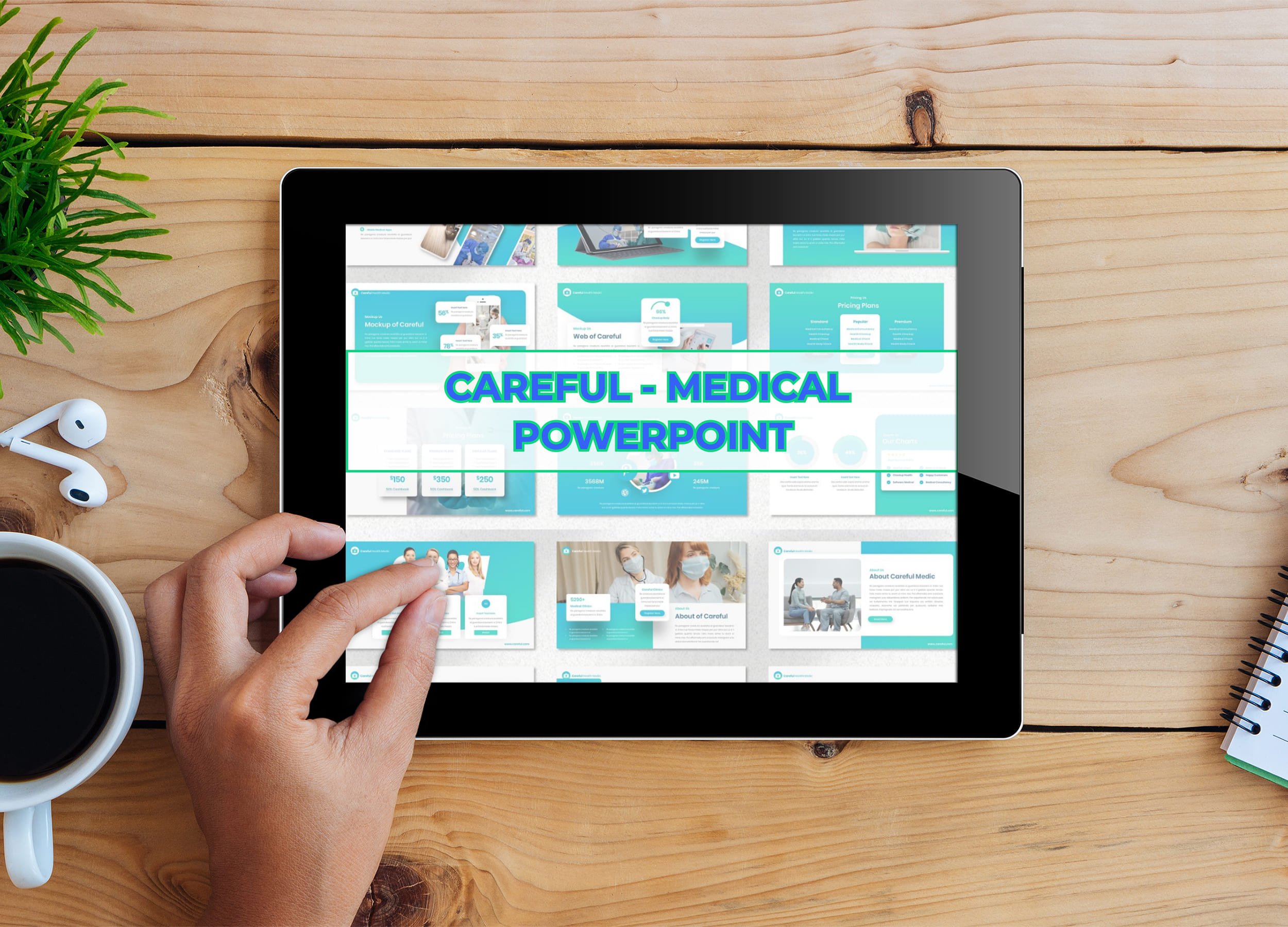 Tablet option of the Careful - Medical Powerpoint.