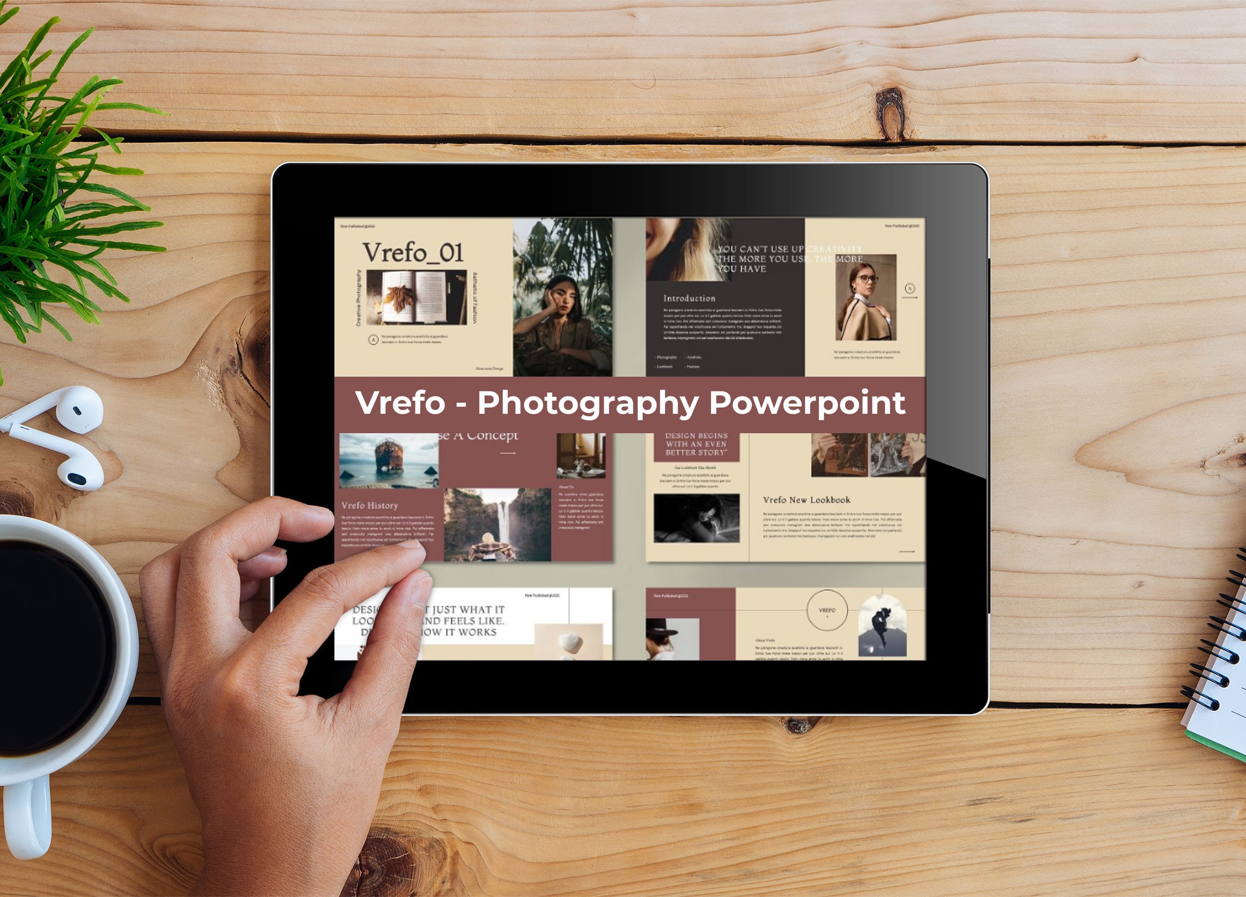 Tablet option of the Vrefo - Photography Powerpoint.