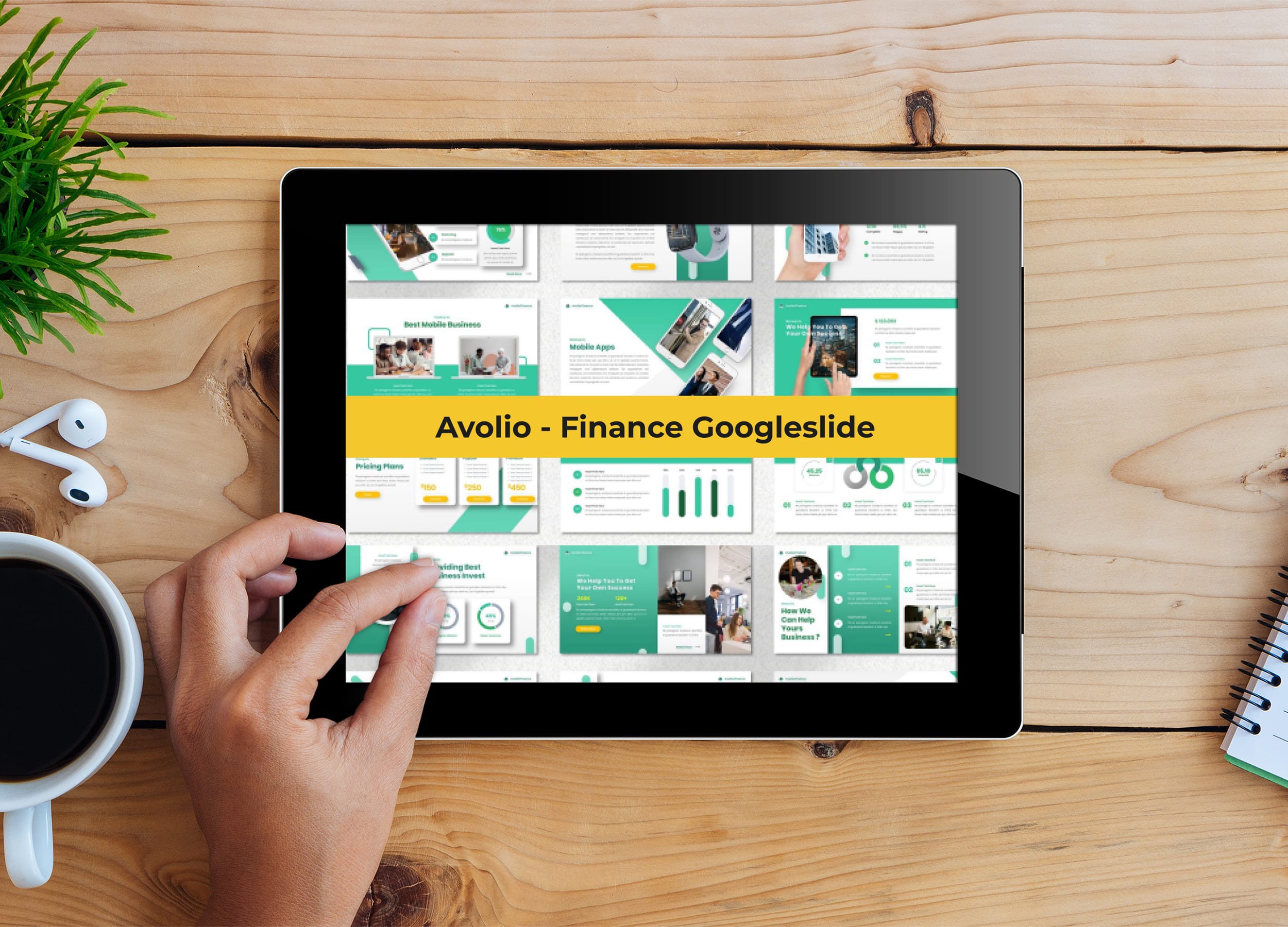 Tablet option of the Avolio - Finance Googleslide.