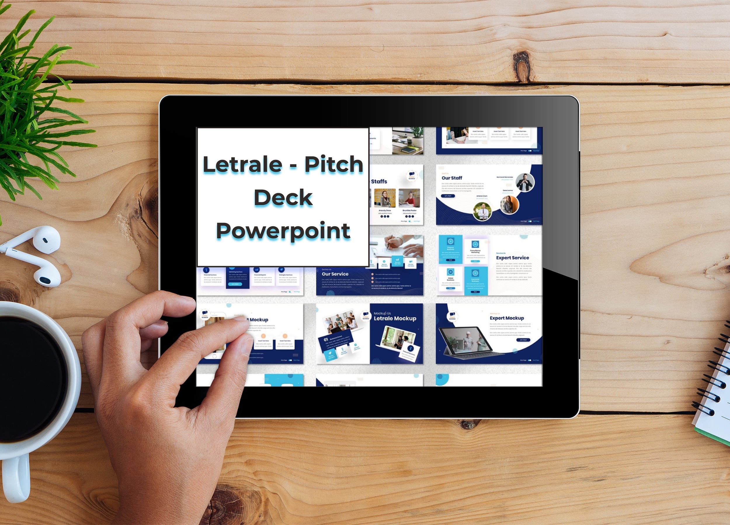 Tablet option of the Letrale - Pitch Deck Powerpoint.