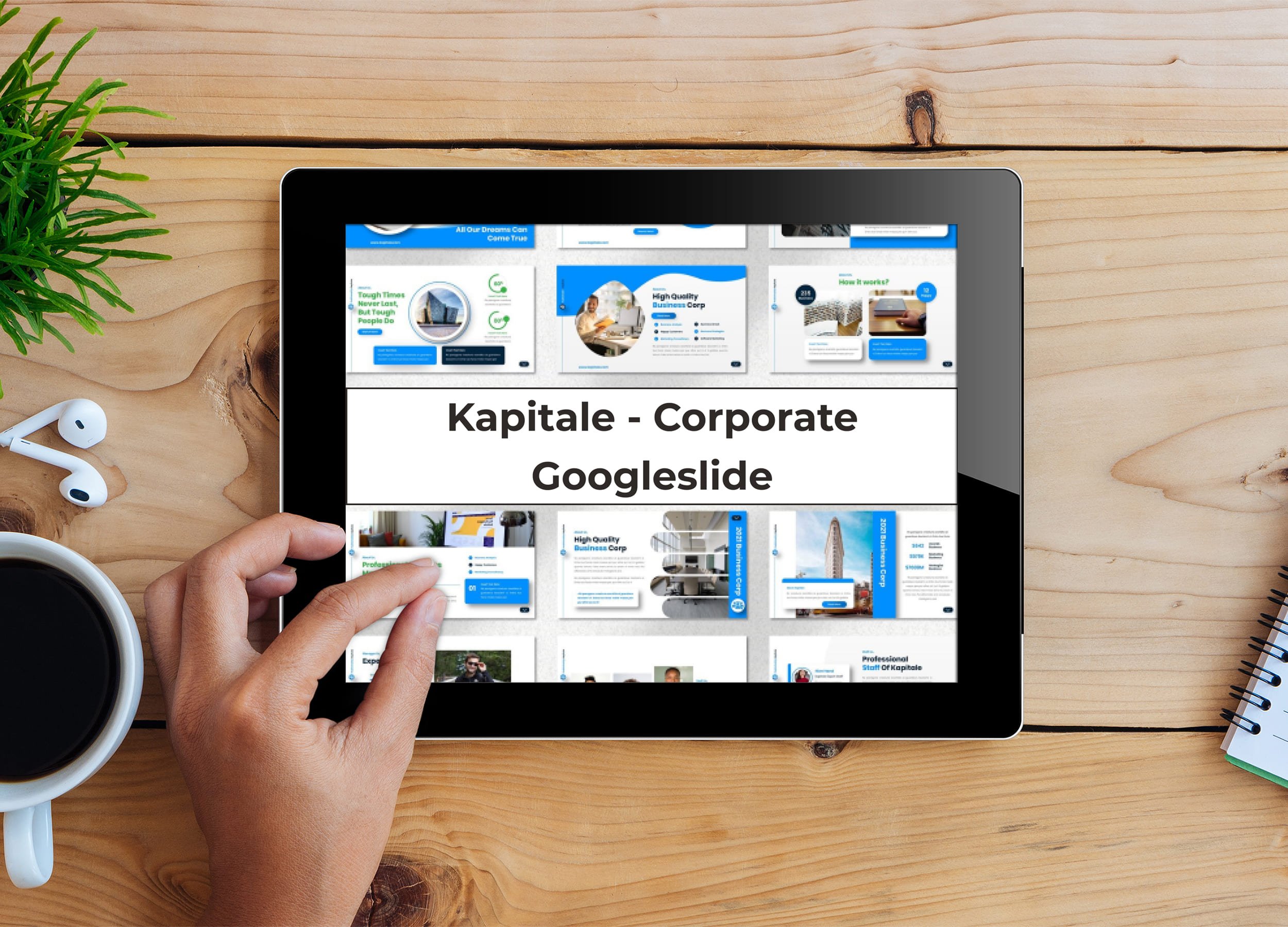 Tablet option of the Kapitale - Corporate Googleslide.