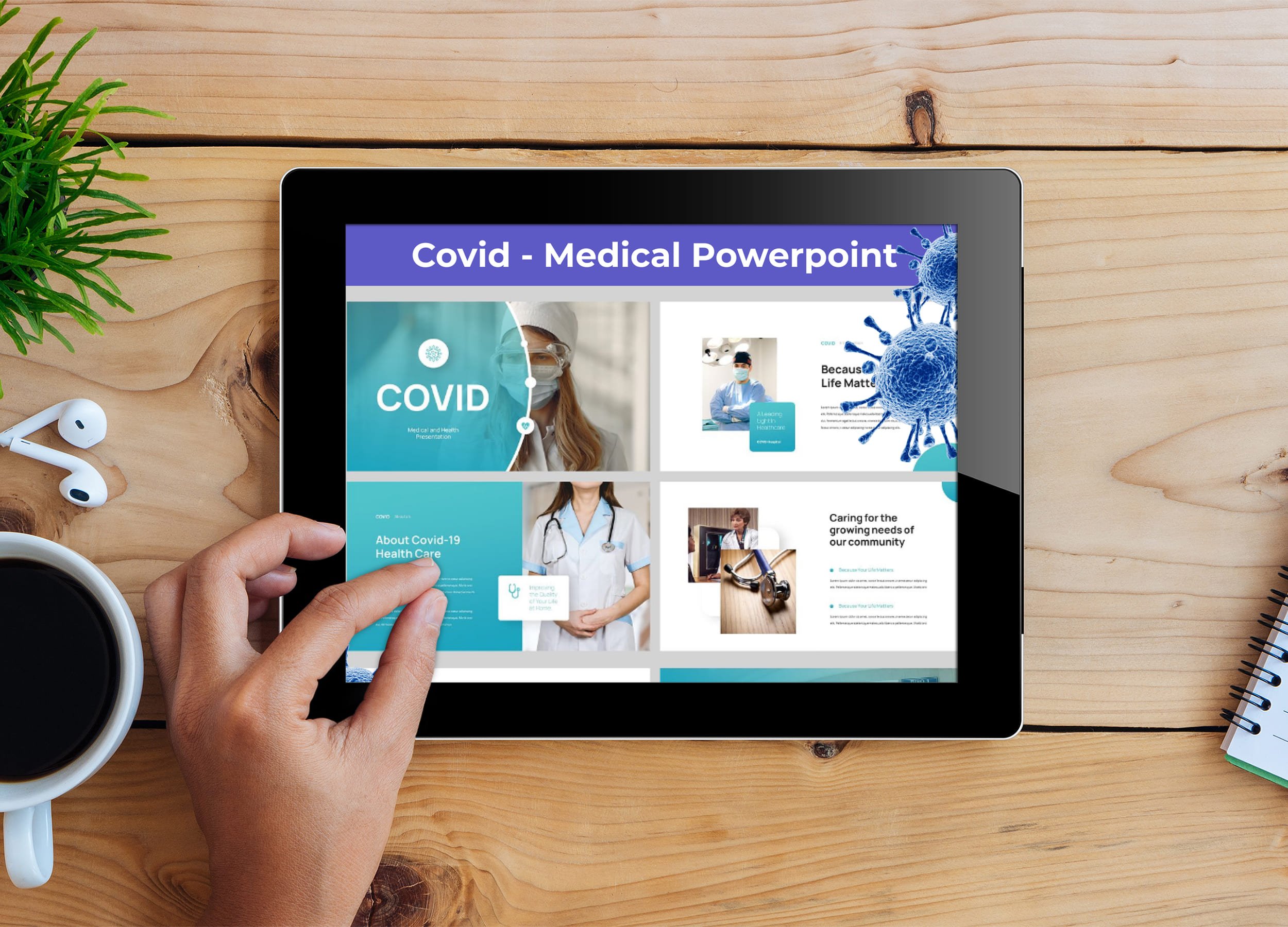 Tablet option of the Covid - Medical Powerpoint.