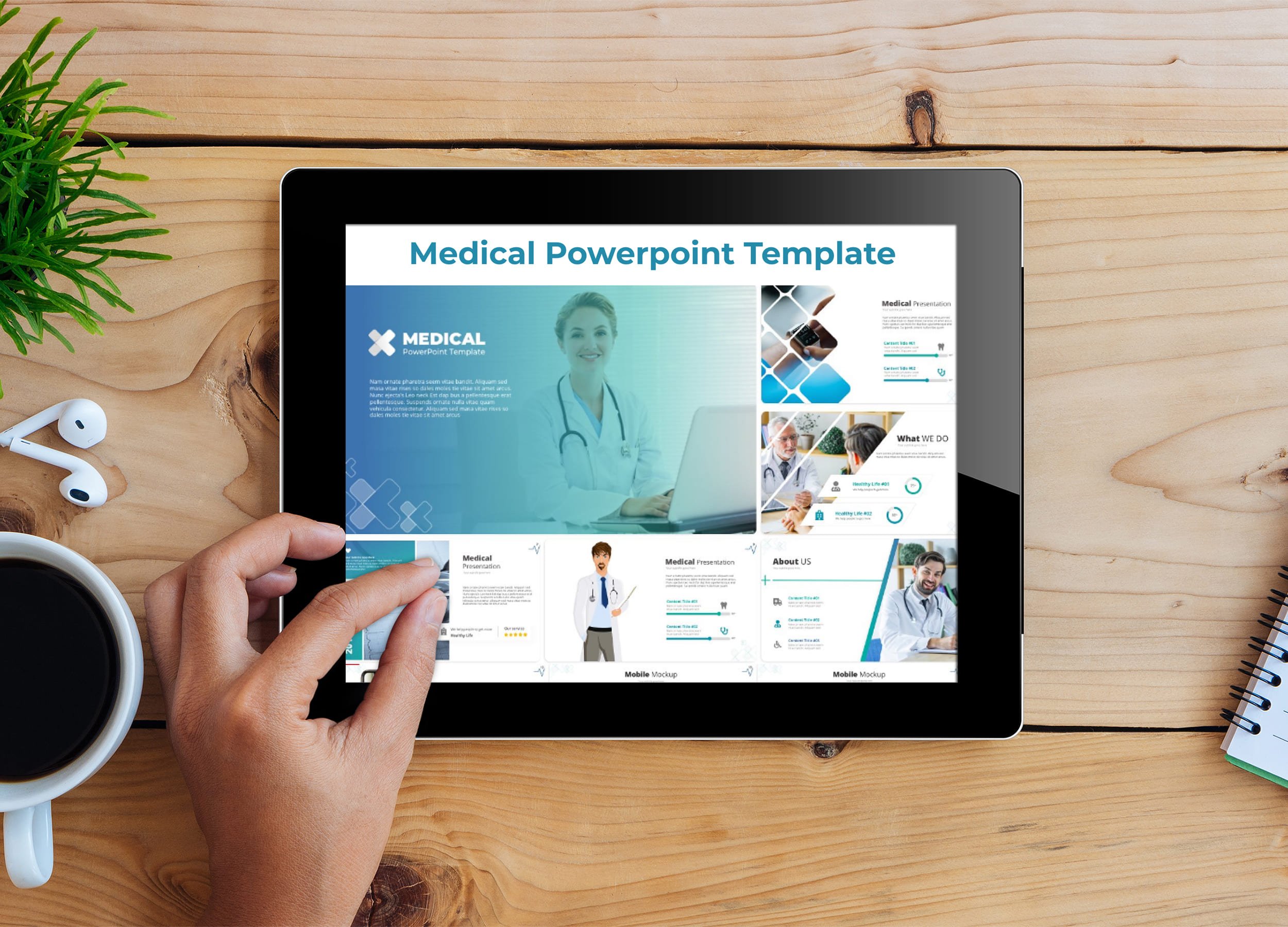 Tablet option of the Medical Powerpoint Template.