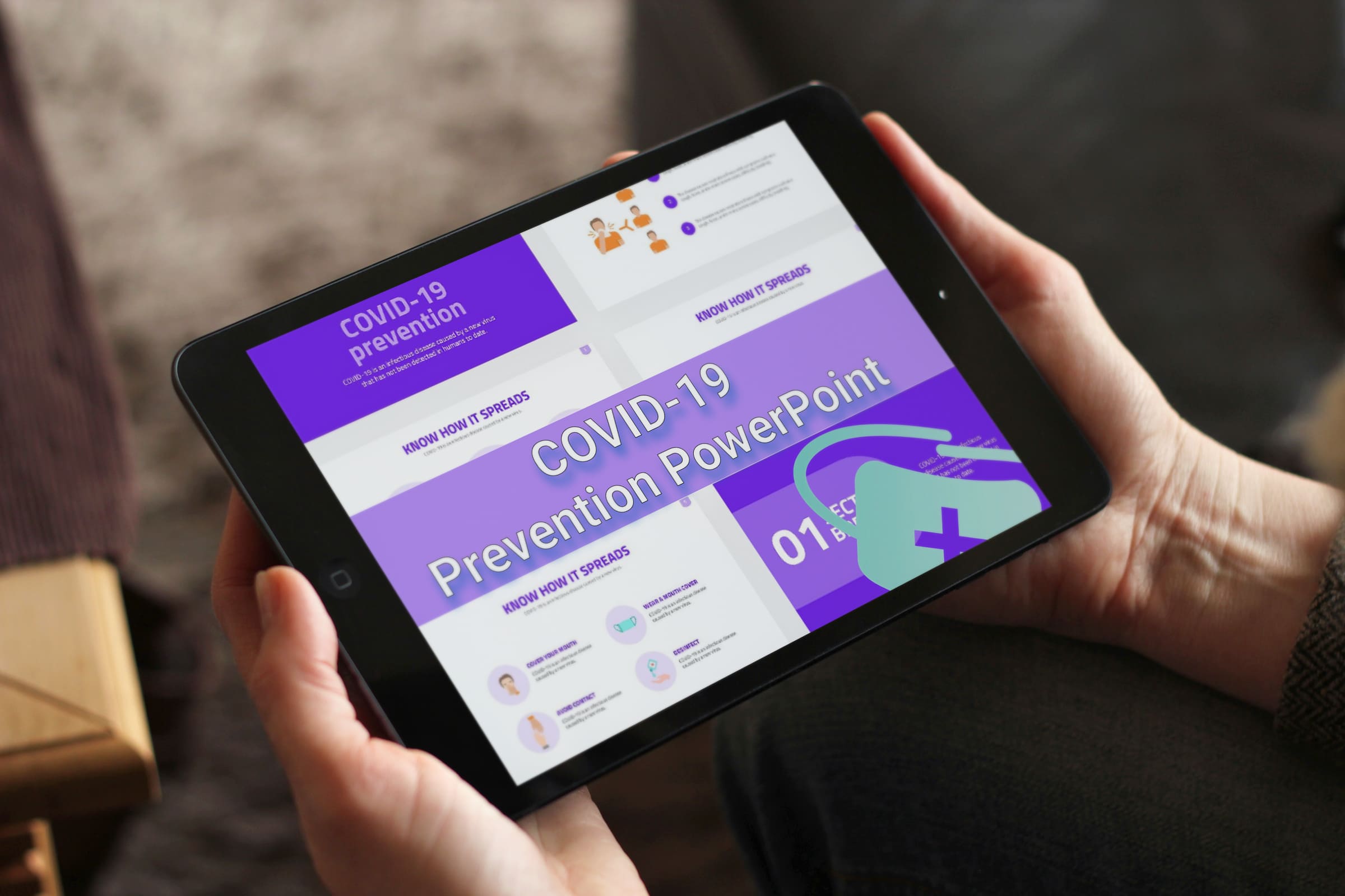 Tablet option of the COVID 19 Prevention.