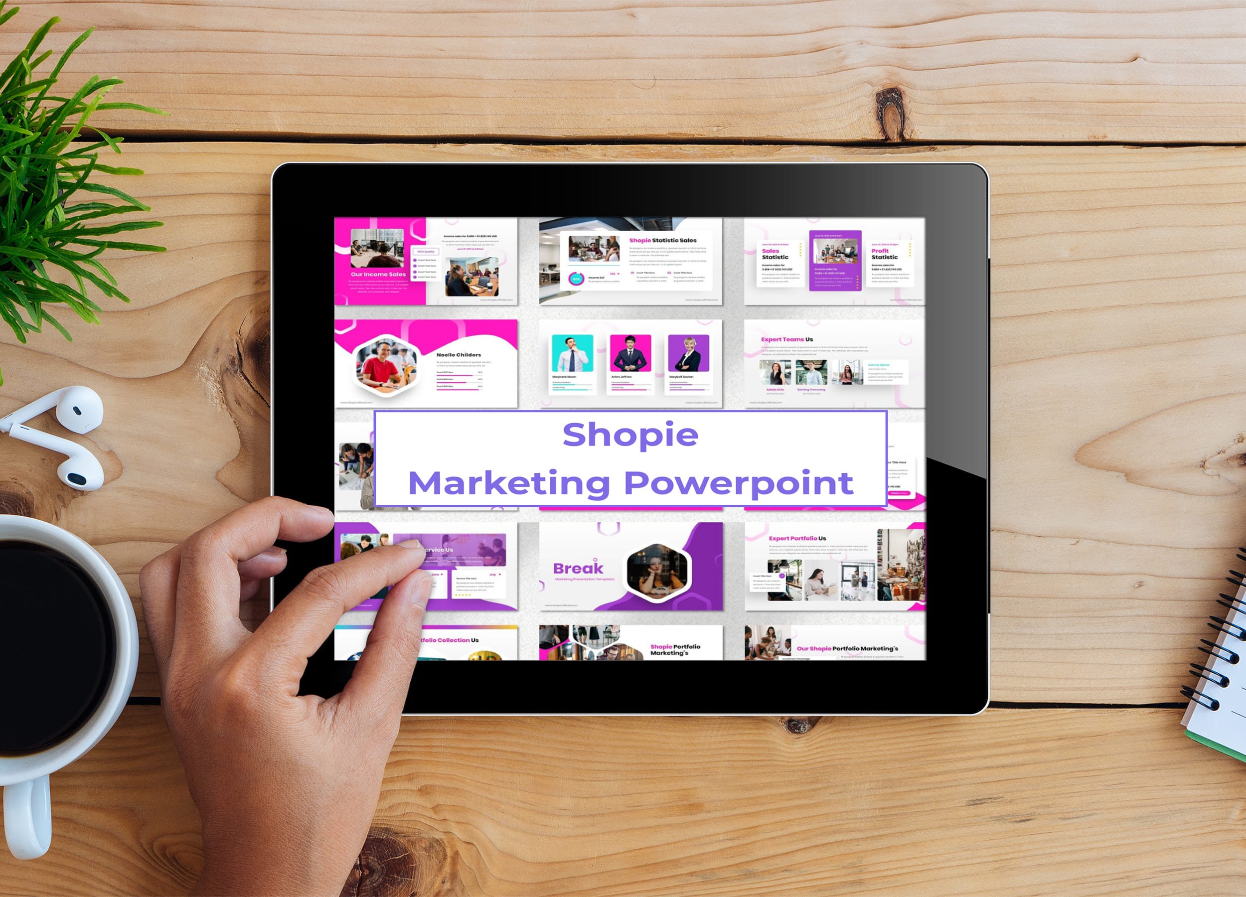 Tablet option of the Shopie - Marketing Powerpoint.