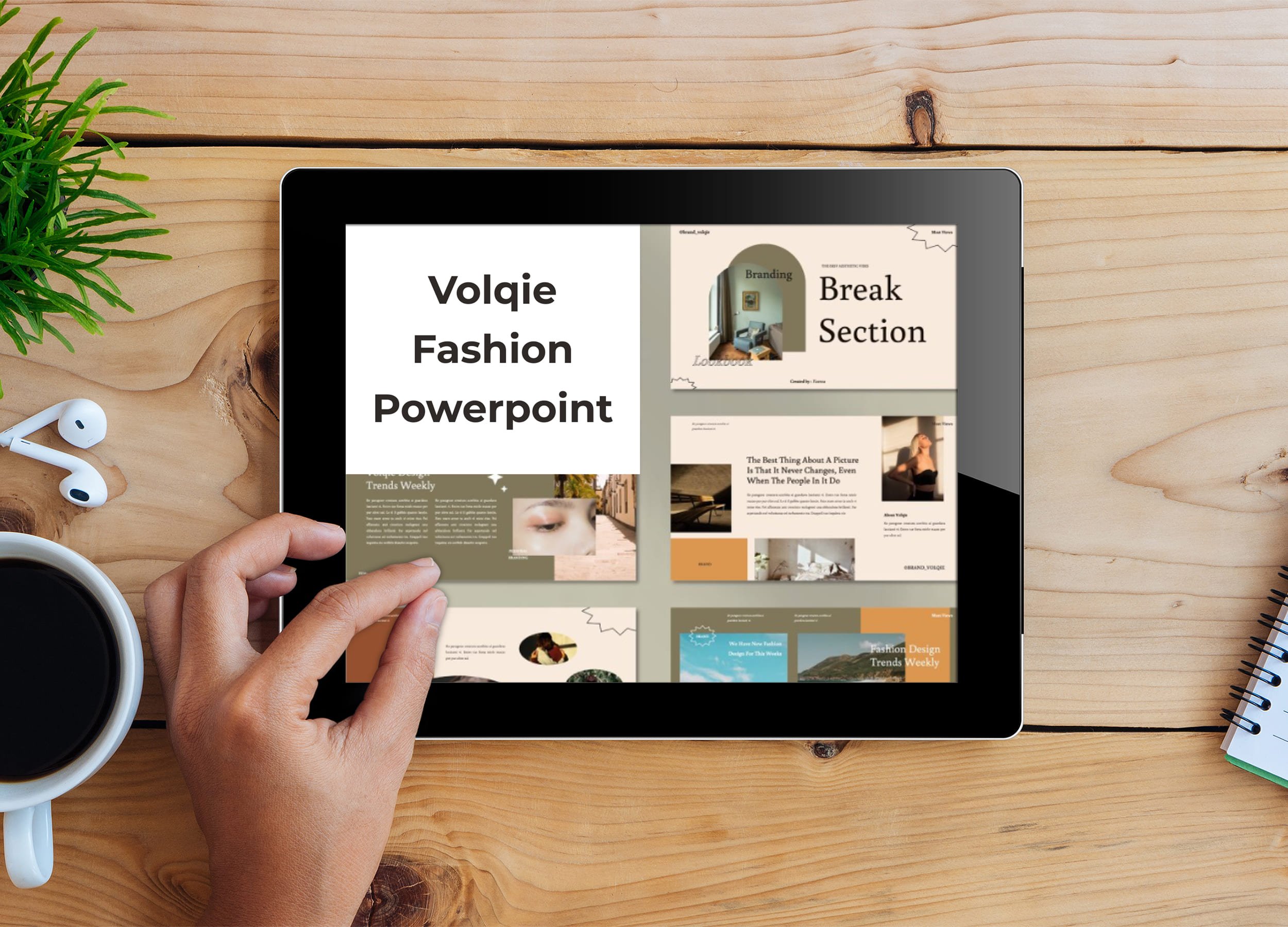 Tablet option of the Volqie - Fashion Powerpoint.
