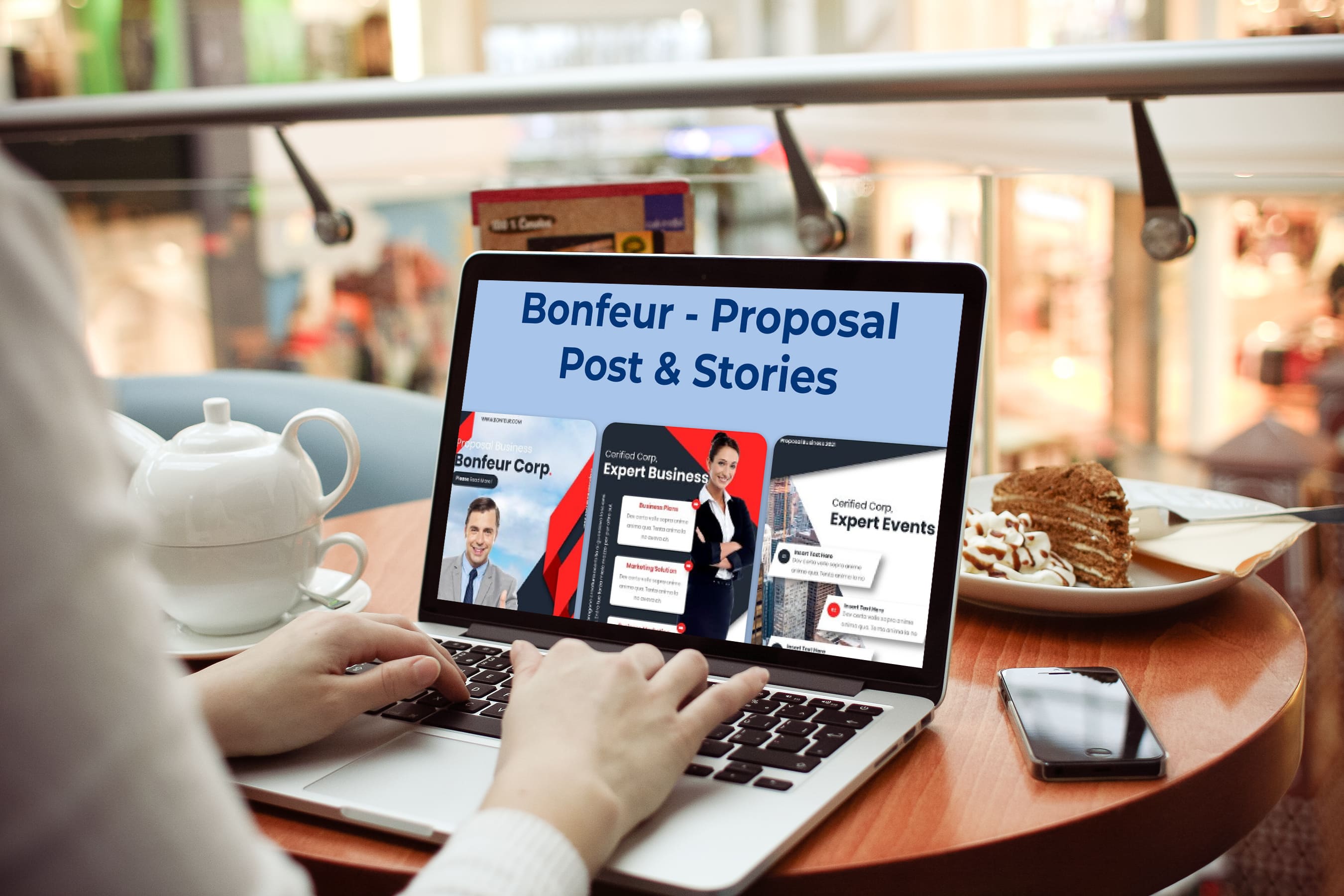 Laptop option of the Bonfeur - Proposal Post & Stories.