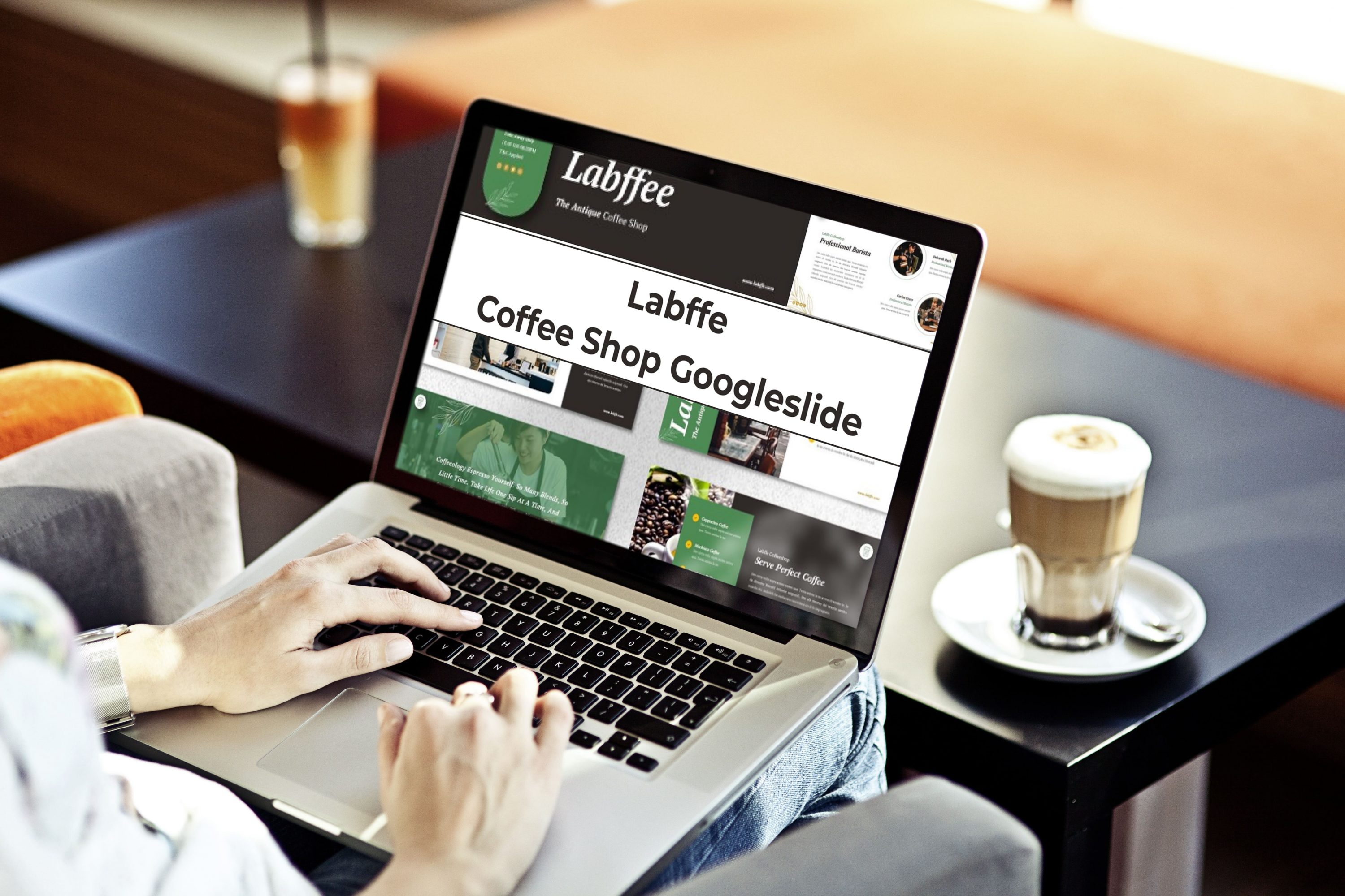 Laptop option of the Labffe - Coffee Shop Googleslide.