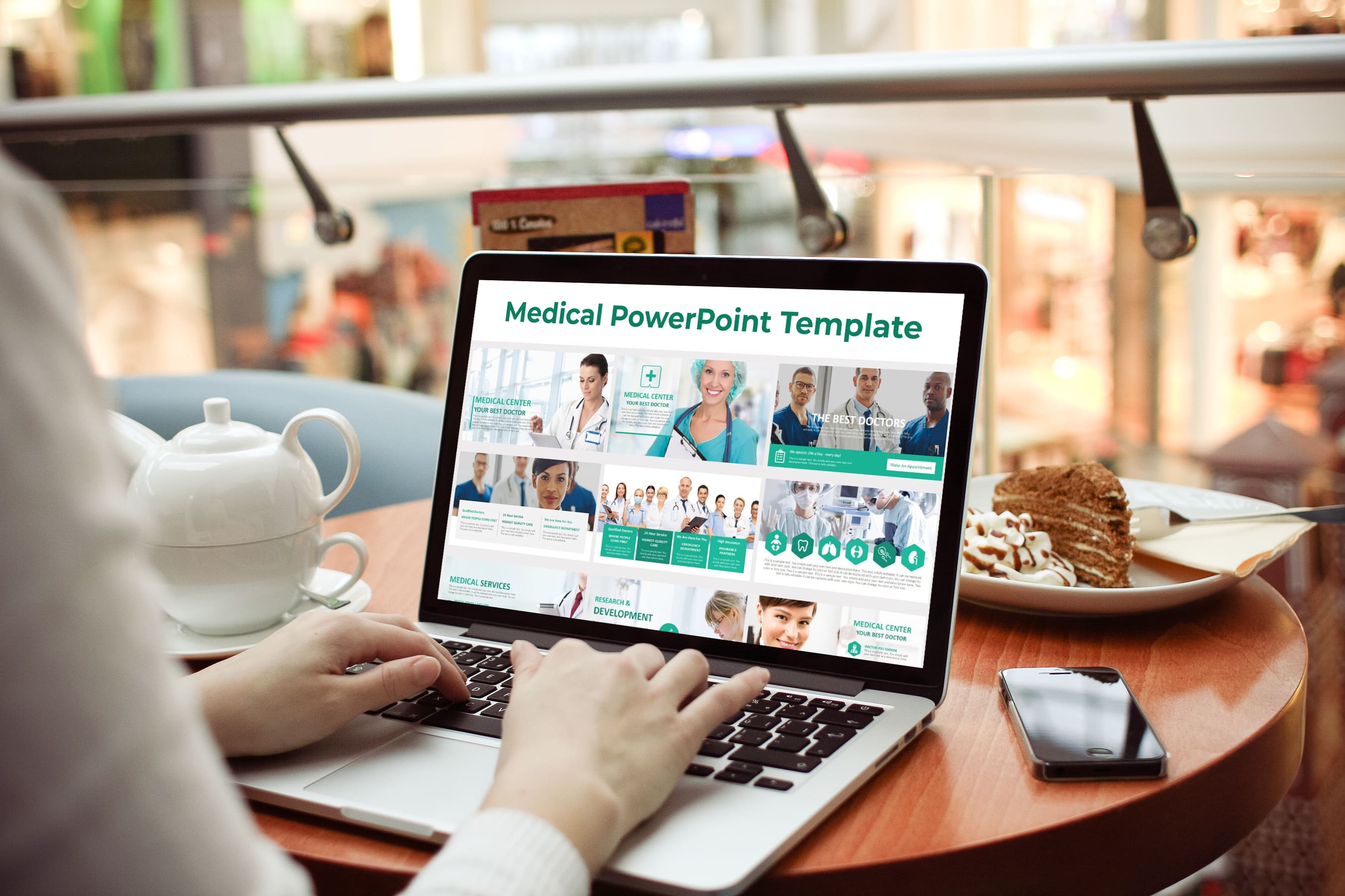 Laptop option of the Medical PowerPoint Template Pinterest.