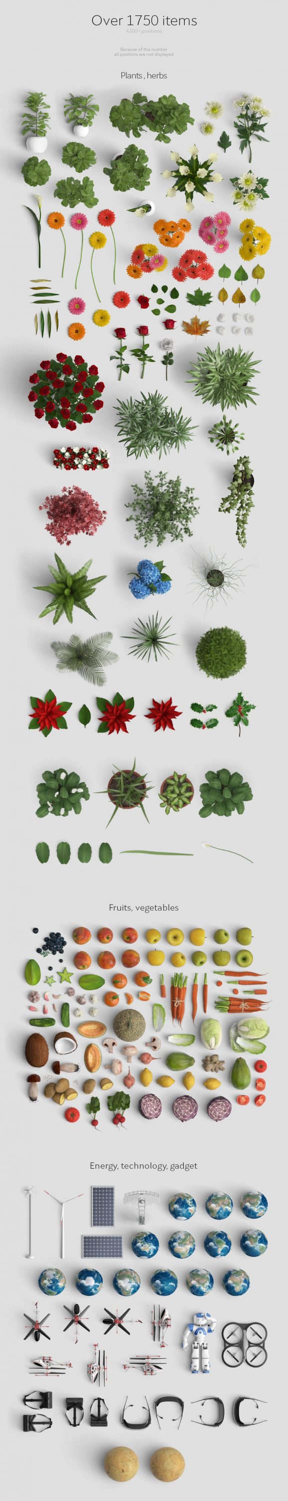 Plants and herbs for scene creator.