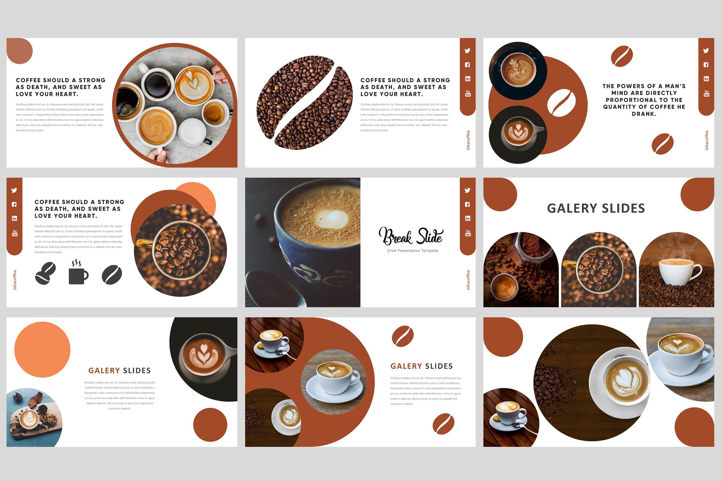 There is never too much coffee and this template will look great for other themes as well.