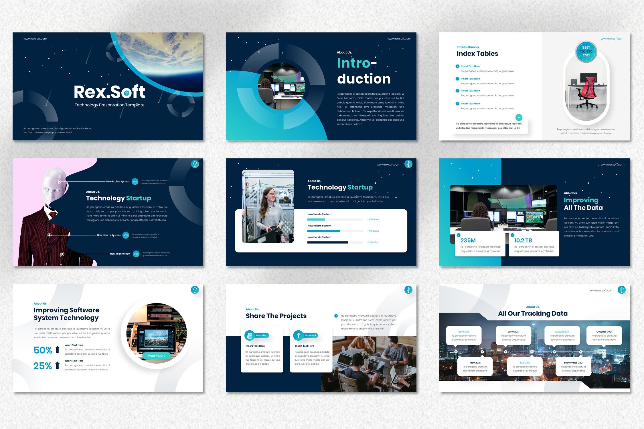 The template is ideal for modern IT themes.