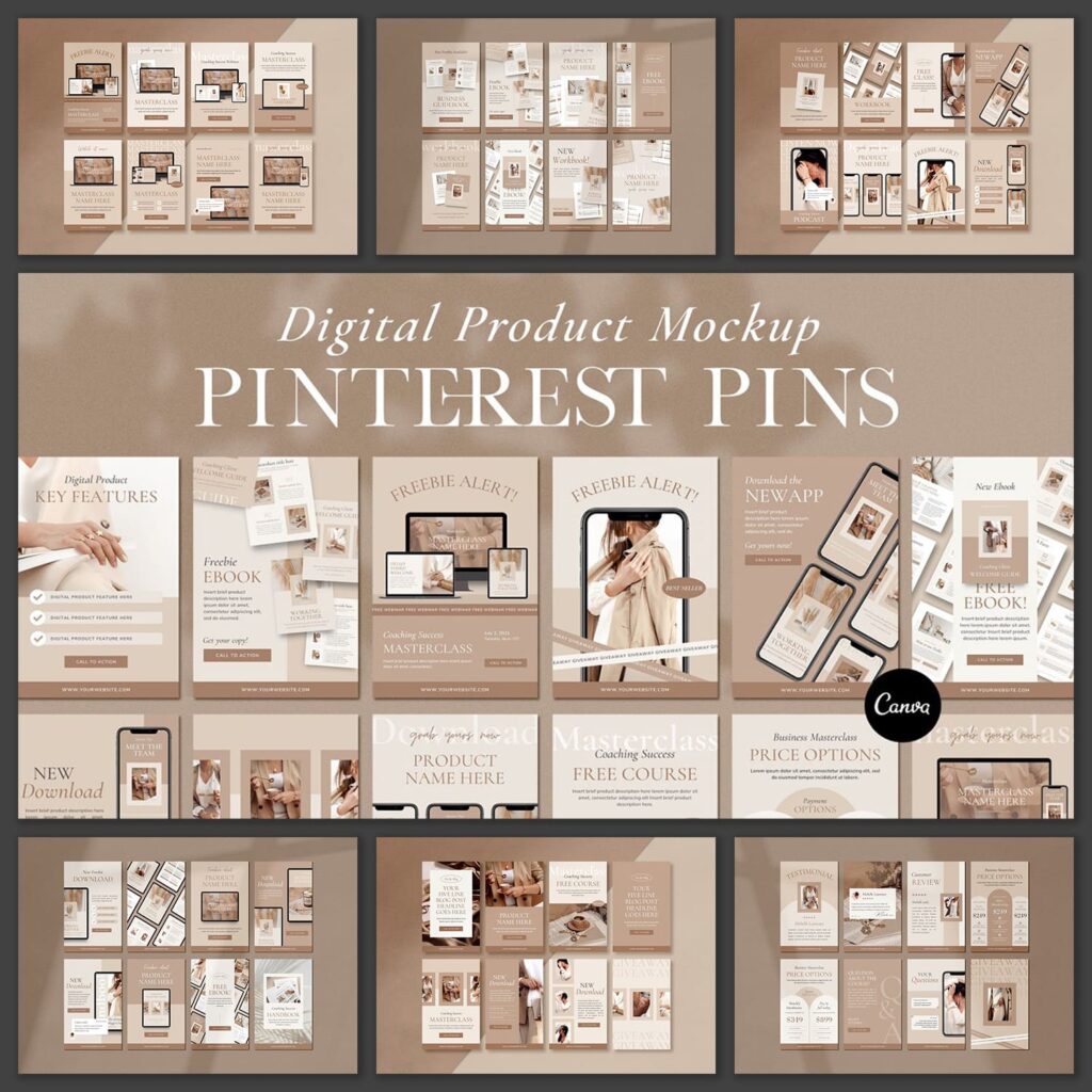 Digital Product Pinterest Pins CANVA – MasterBundles
