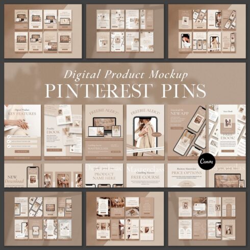 Digital Product Pinterest Pins CANVA main cover.
