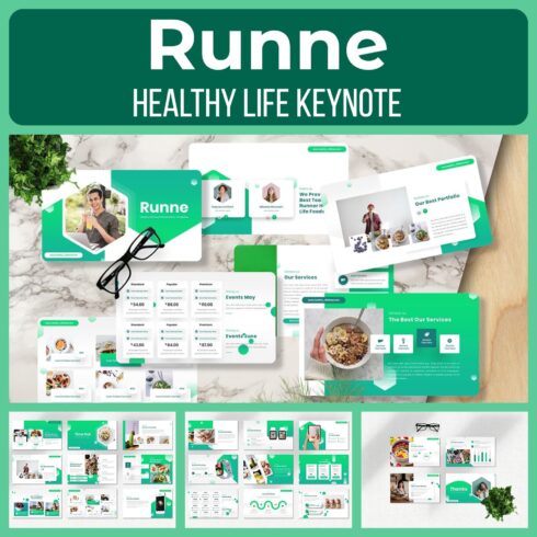 Runne - Healthy Life Keynote main cover.