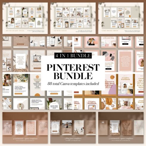 4 in 1 Pinterest Template Bundle main cover.
