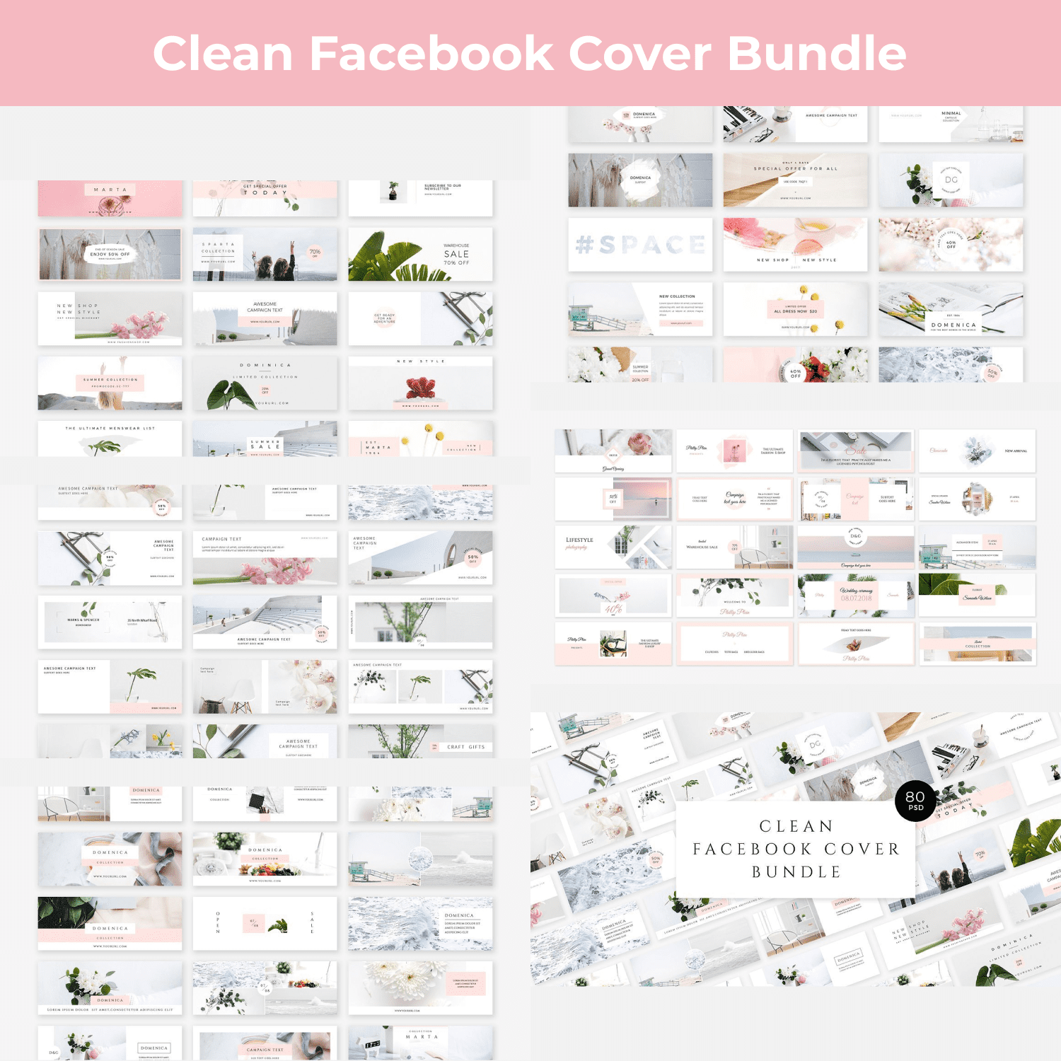 Clean Facebook Cover Bundle cover image.