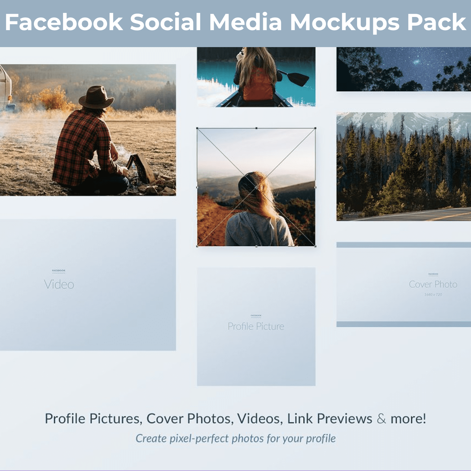 Facebook Social Media Mockups Pack main cover.