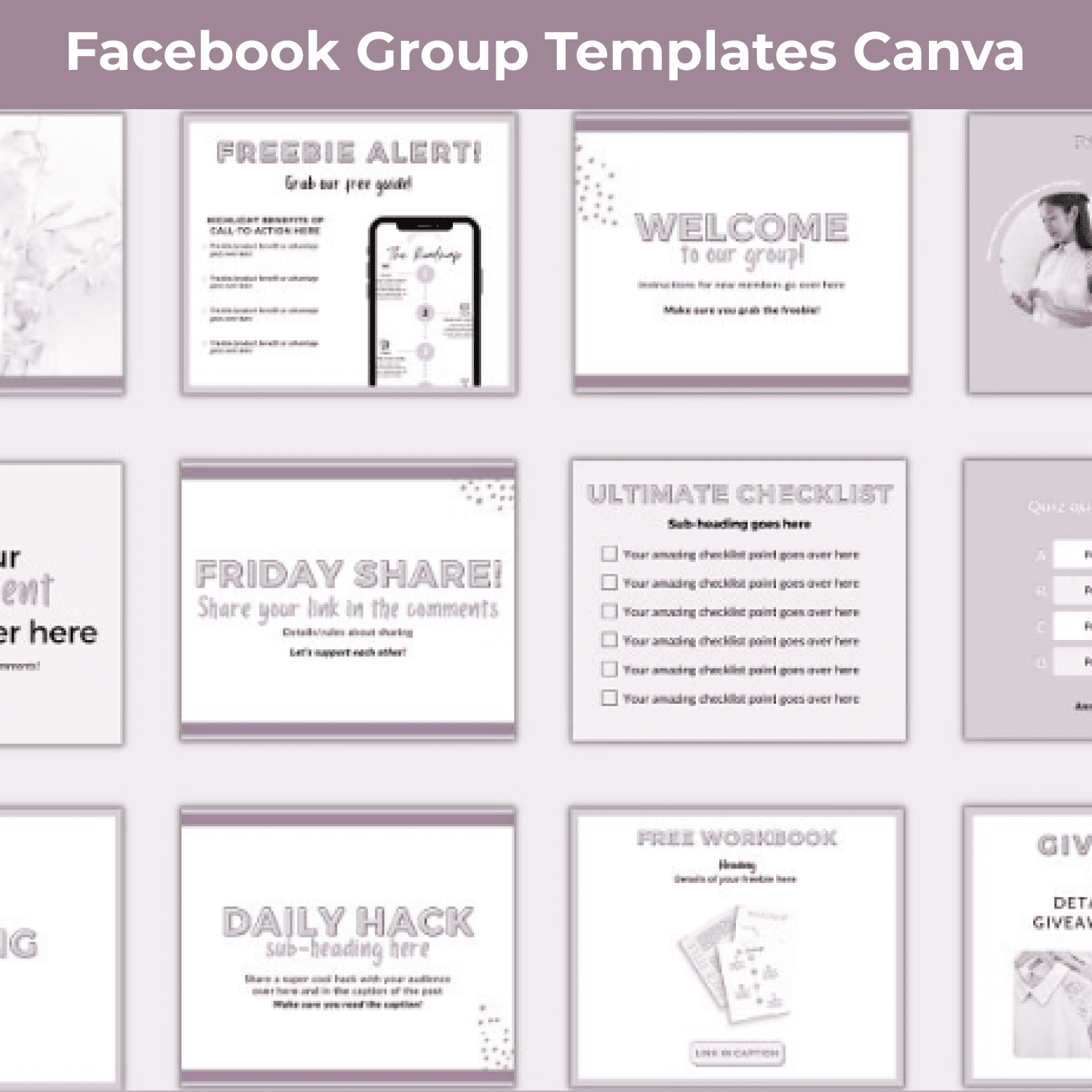 Facebook Group Templates Canva main cover.