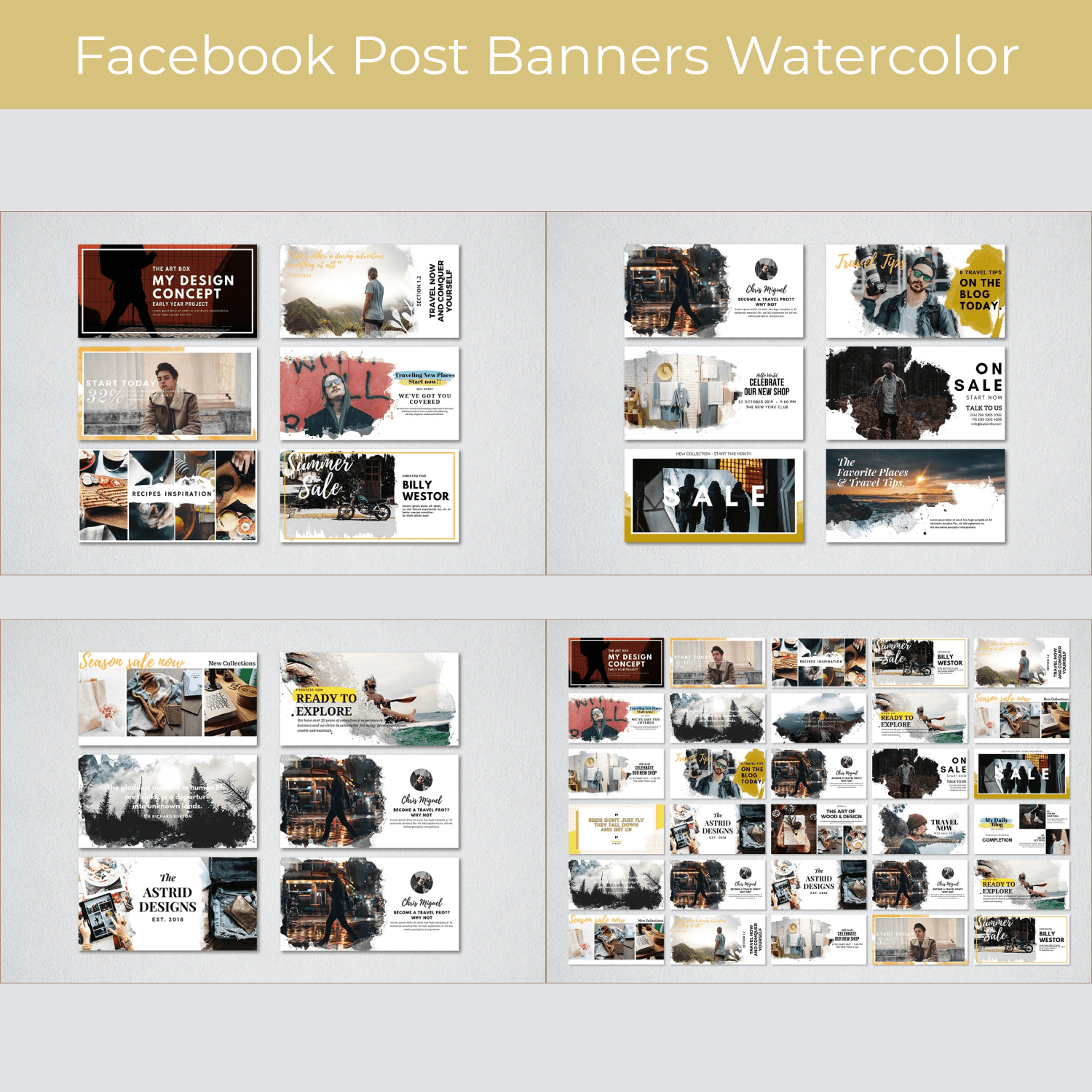 Facebook Post Banners Watercolor cover image.