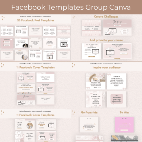 Facebook Templates Group Canva main cover.