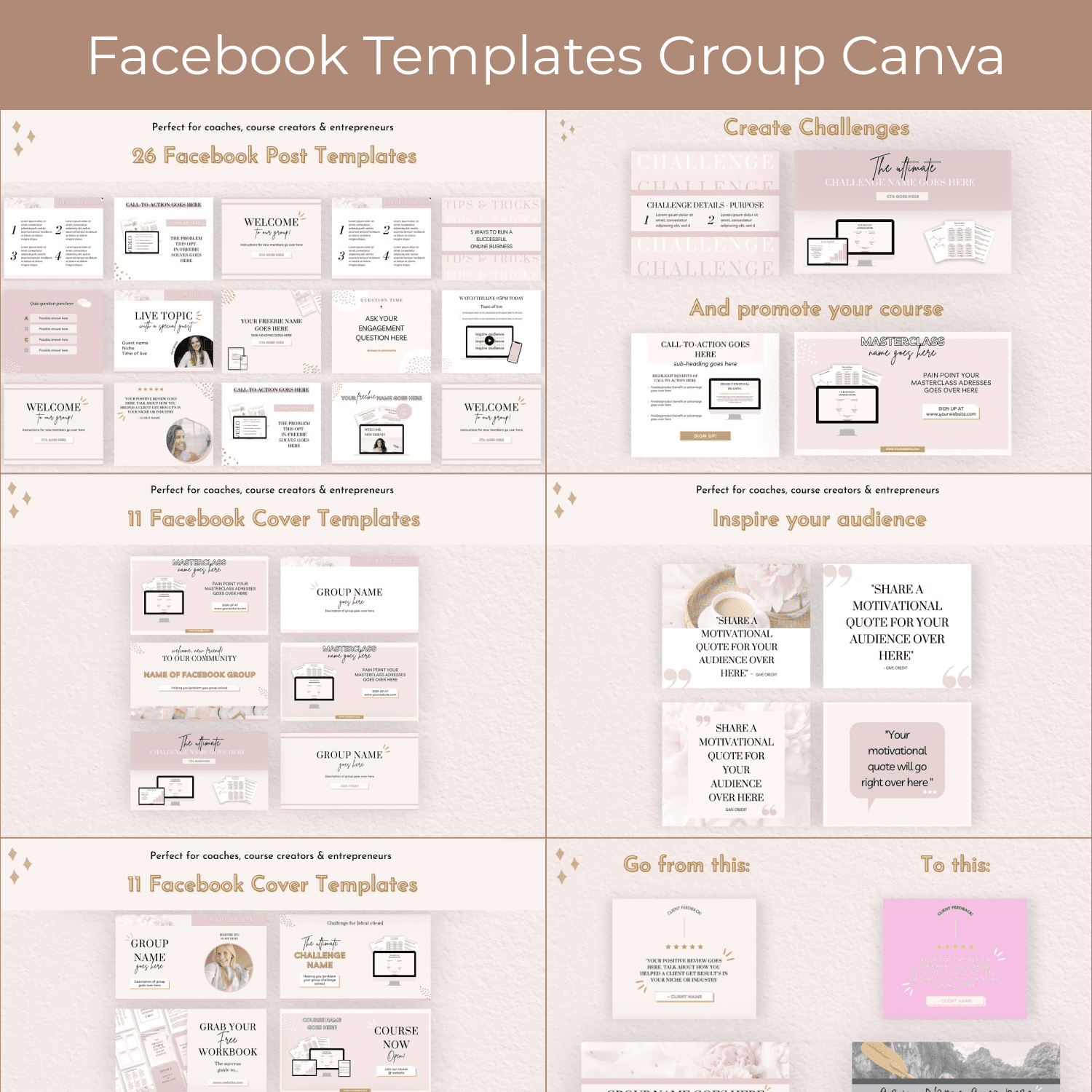 Facebook Templates Group Canva main cover.