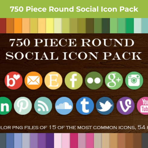 750 Piece Round Social Icon Pack main cover.