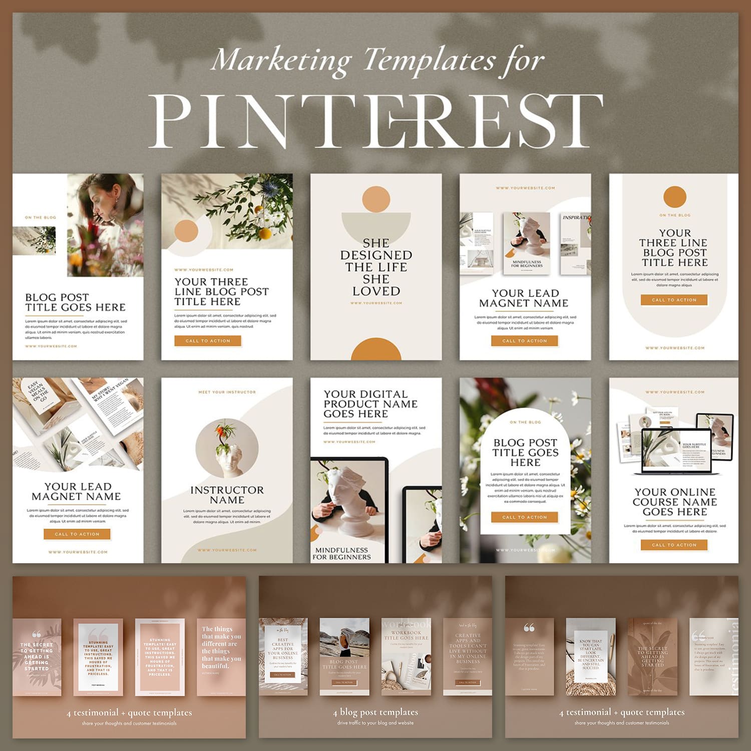 4 in 1 Pinterest Template Bundle cover image.
