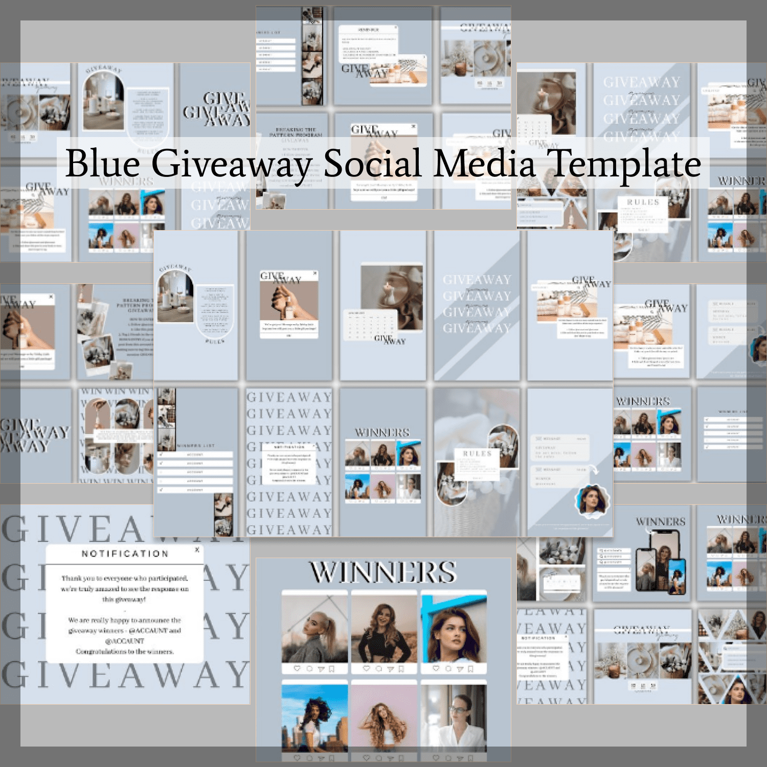 Blue Giveaway Social Media Template cover image.