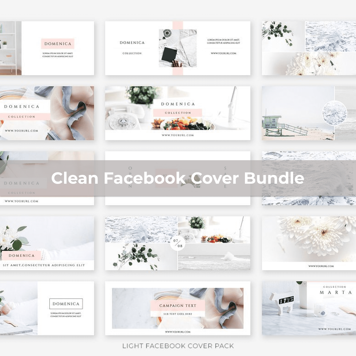 Clean Facebook Cover Bundle main cover.