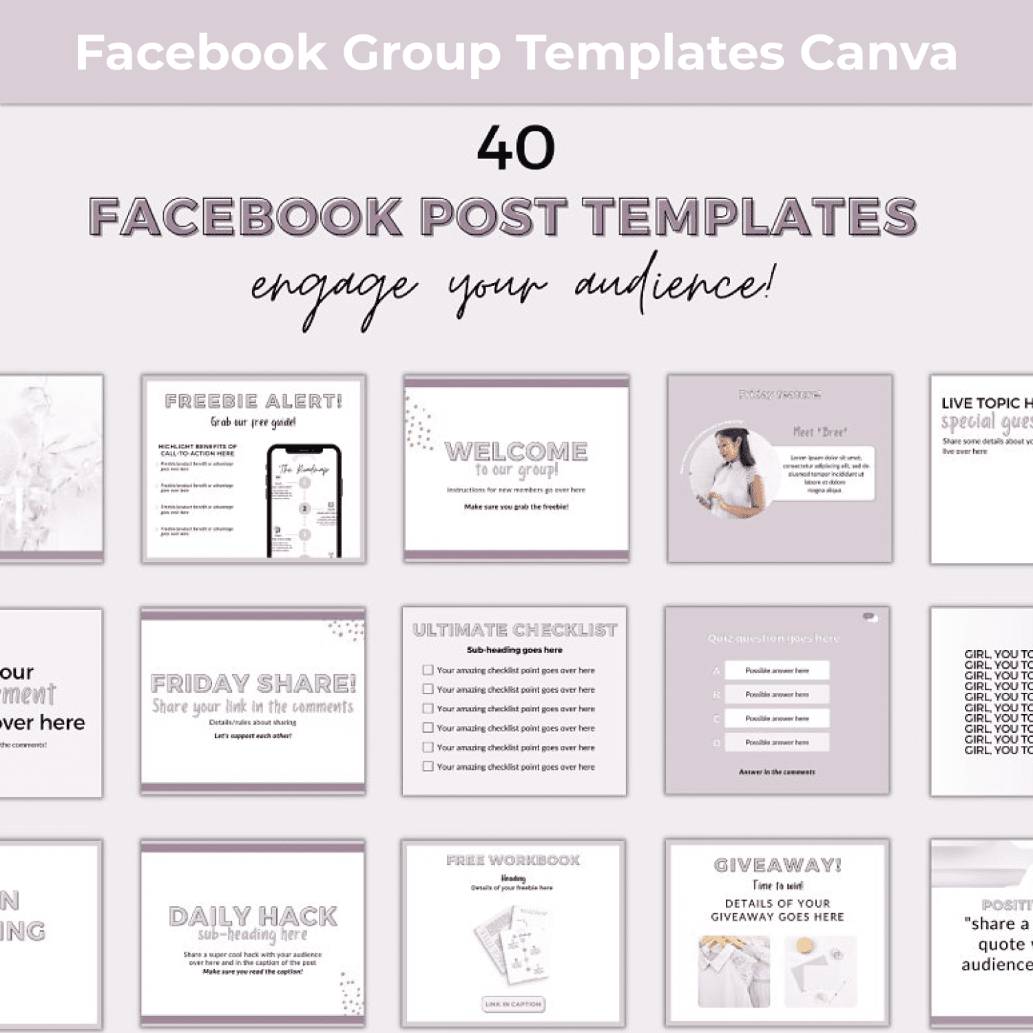 Facebook Group Templates Canva cover image.