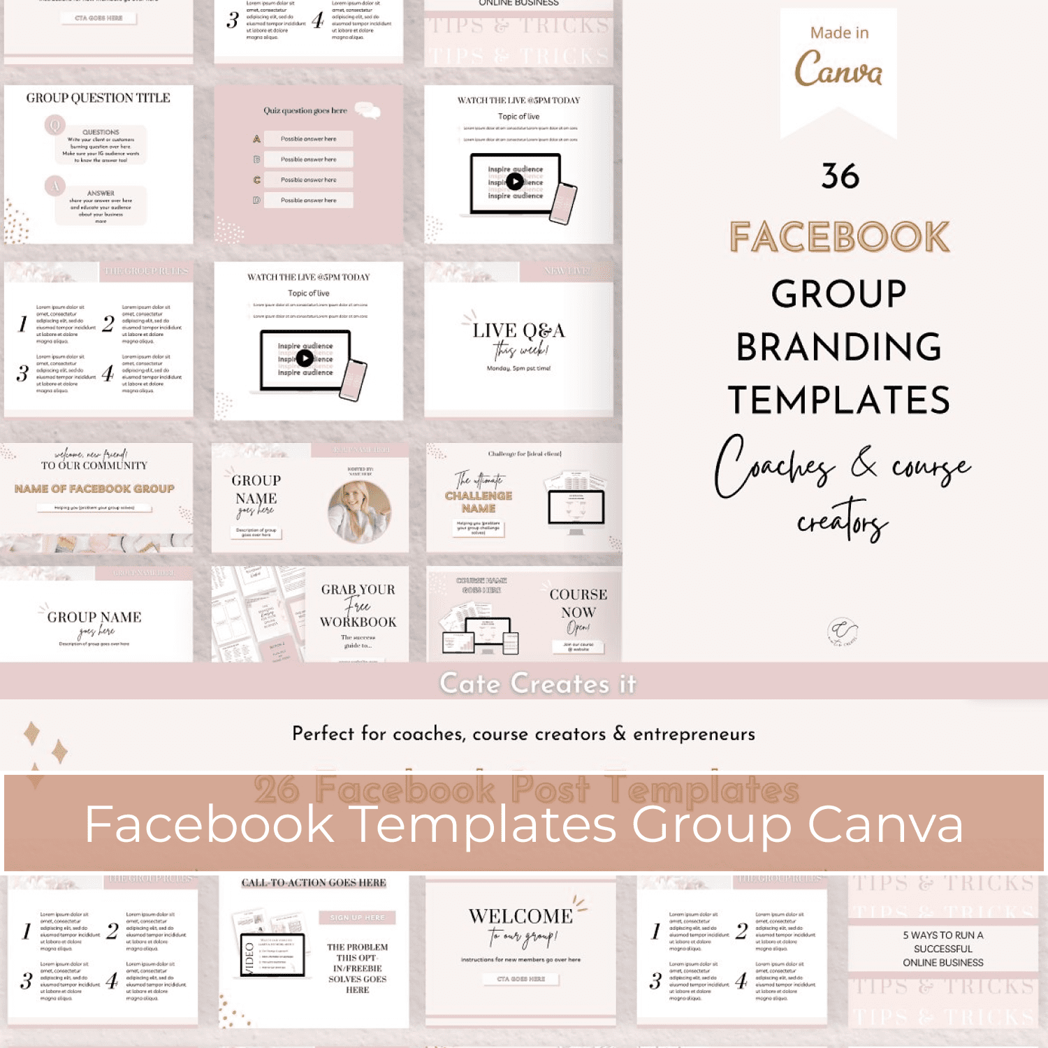 Facebook Templates Group Canva cover image.