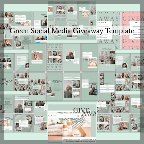 Green Social Media Giveaway Template cover image.