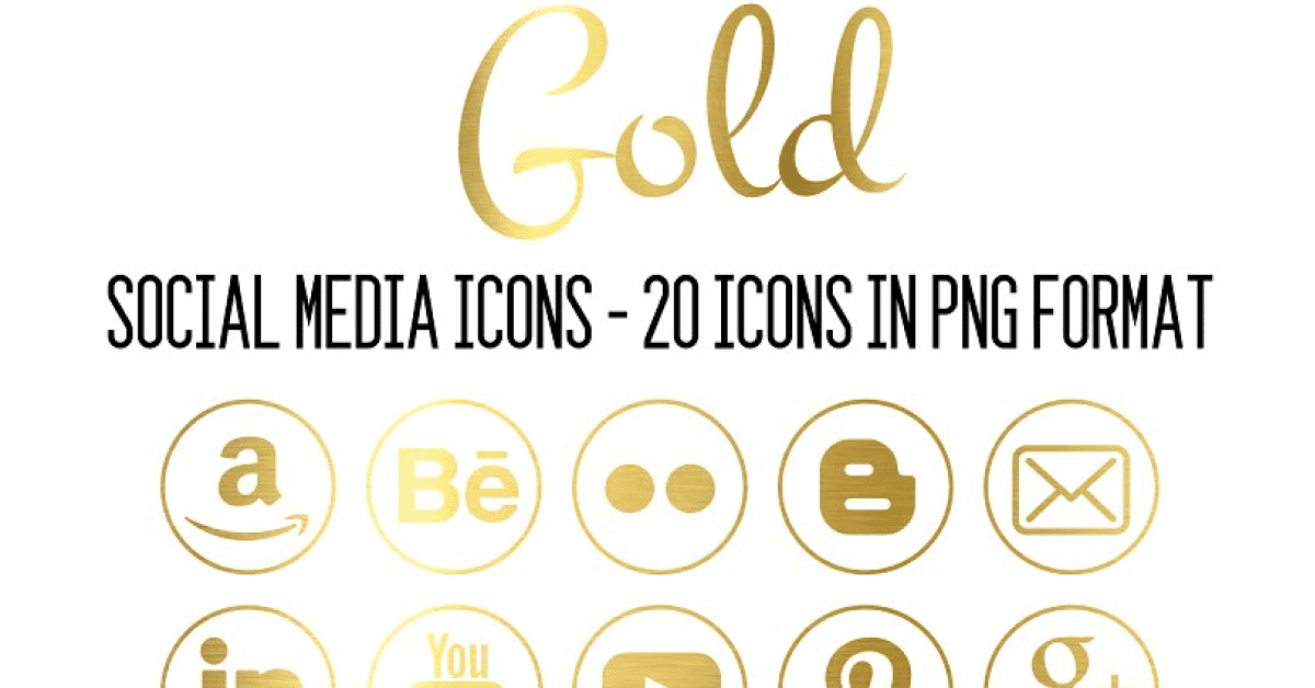 Luxury social media icons collection.