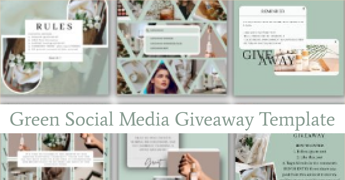 Light blue collection of the giveaway Social Media Template.