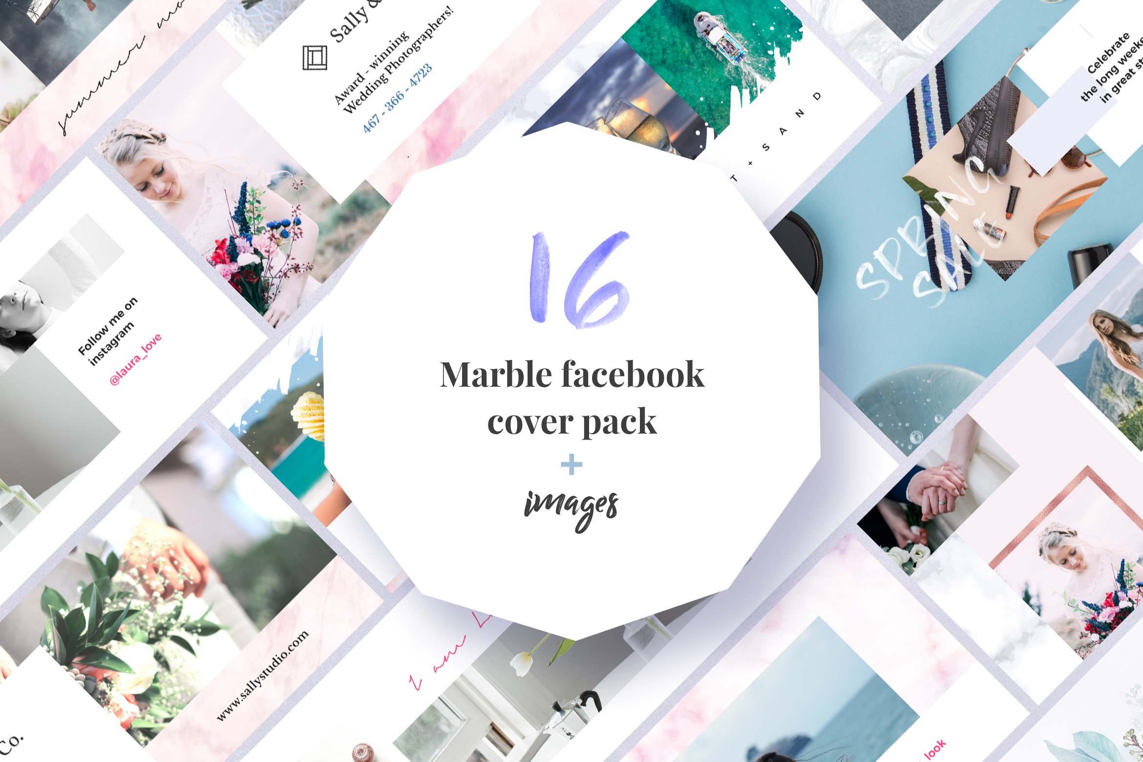 More fifteen marble facebook cover pack.