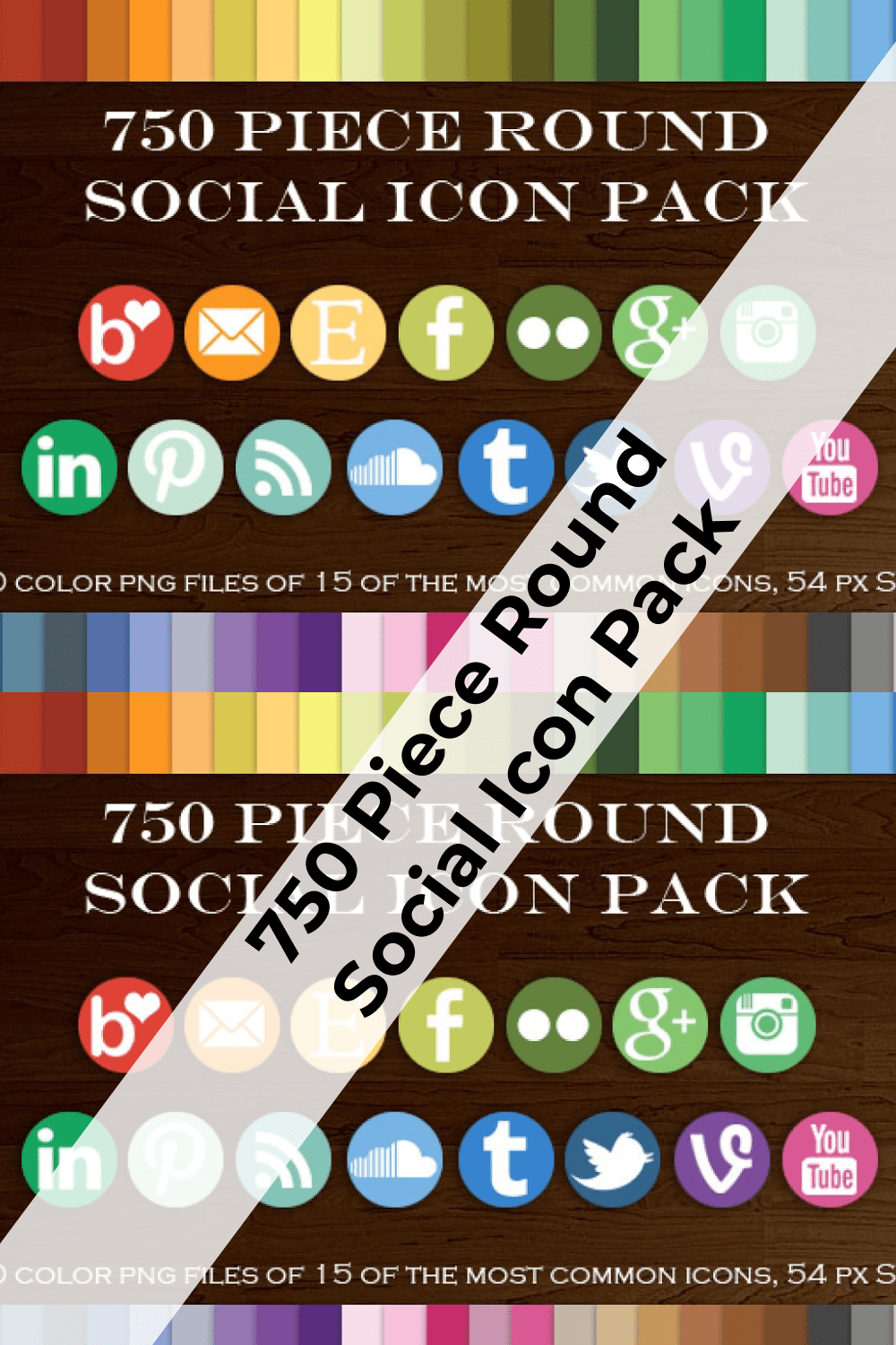 750 Piece Round Social Icon Pack Pinterest.