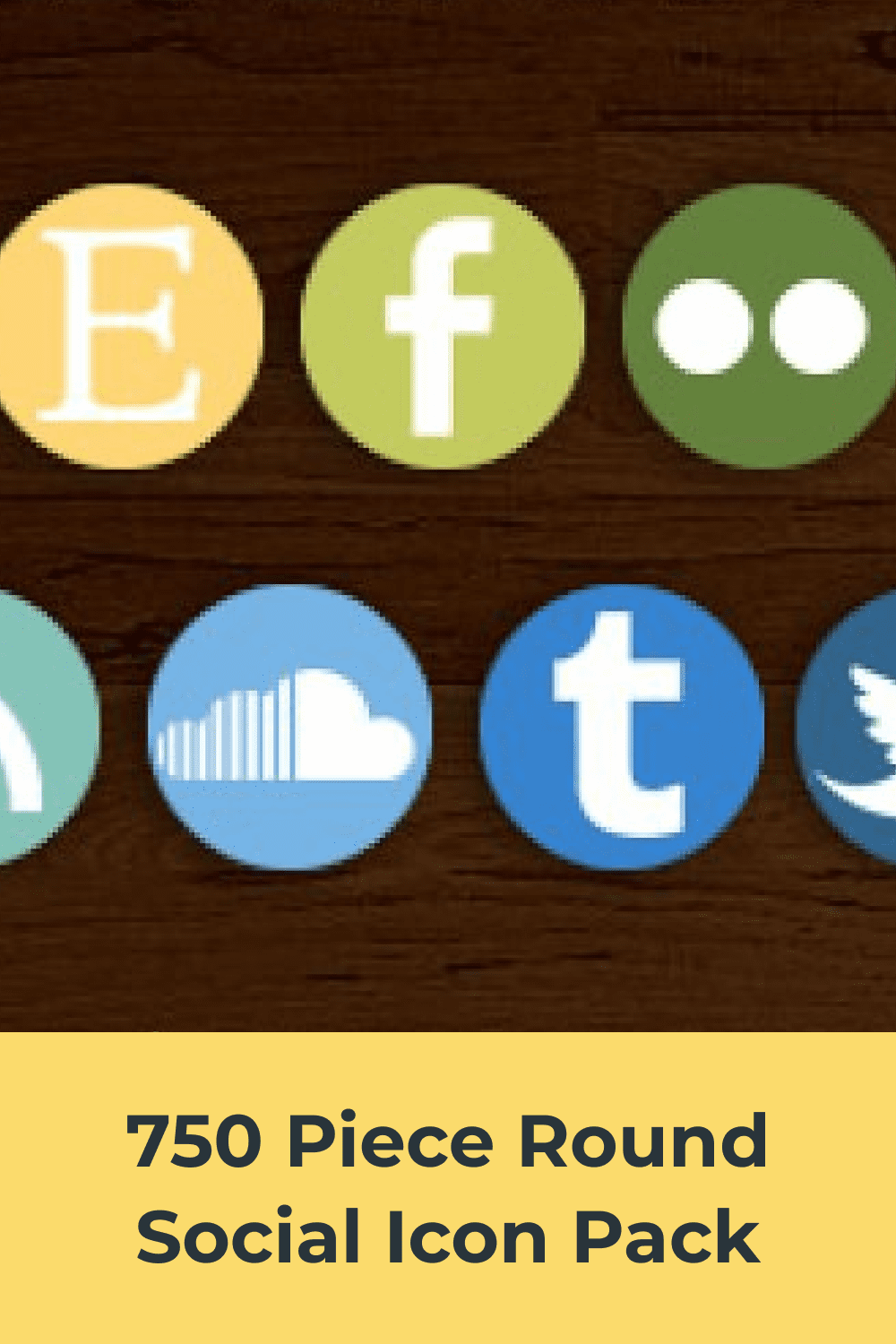 Cool modern round icons for social media.