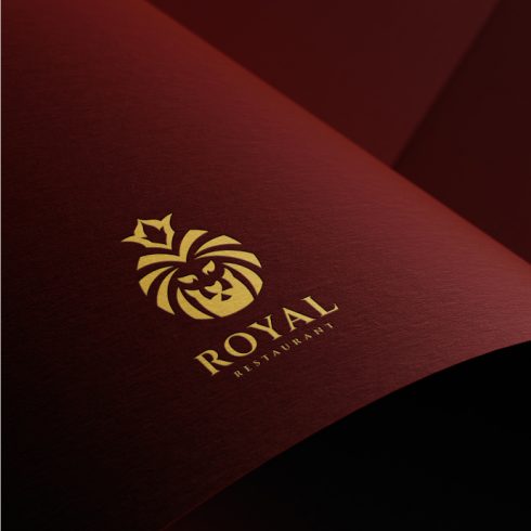 Royal King Lion Logo Template cover image.
