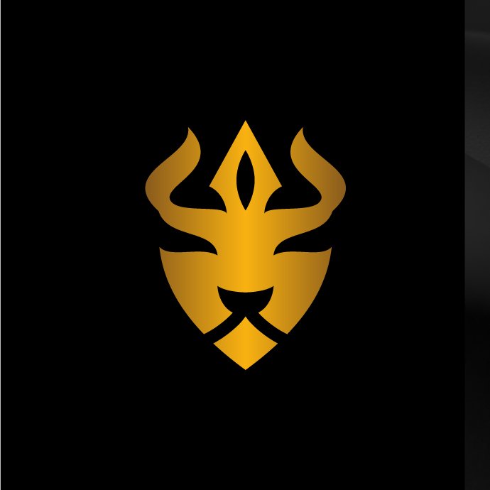 Lion Head Sword Shield Logo Template.