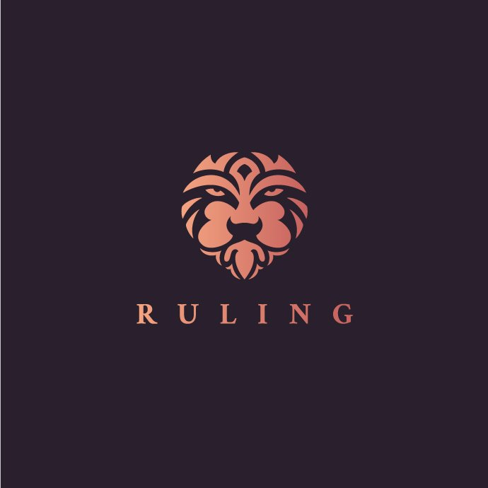 Luxury Lion Head Logo Template cover image.