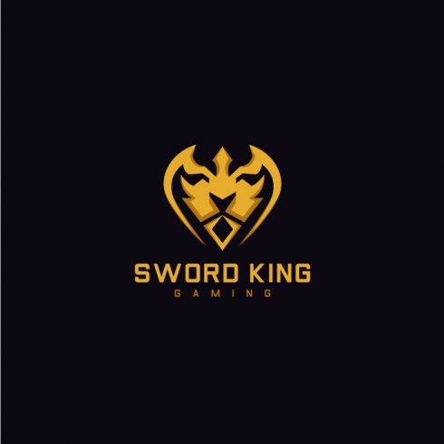Golden Lion Sword Logo Template cover image.