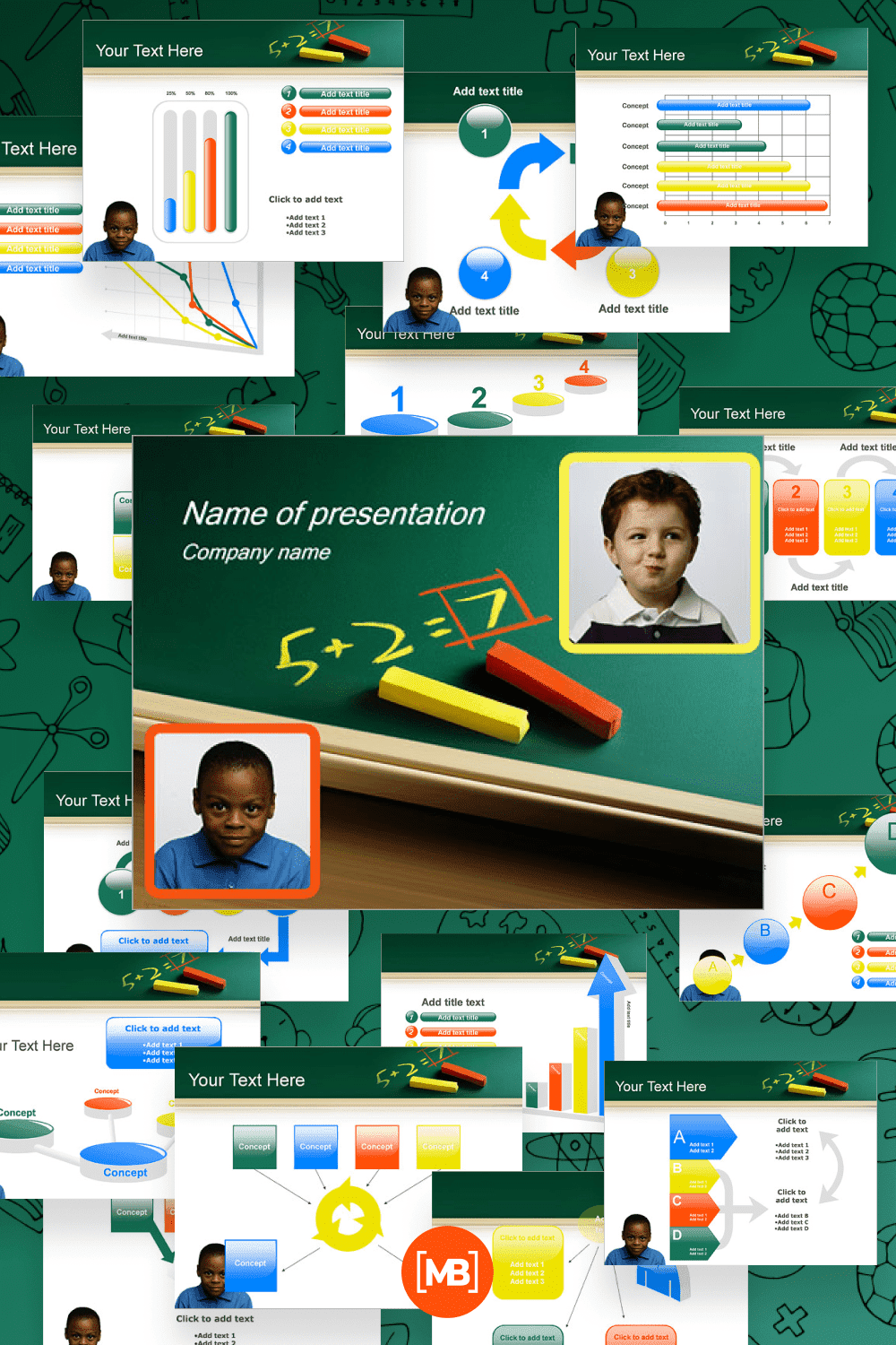 Arithmetic equation powerpoint template.