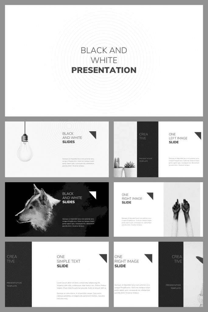 black & white presentation powerpoint template