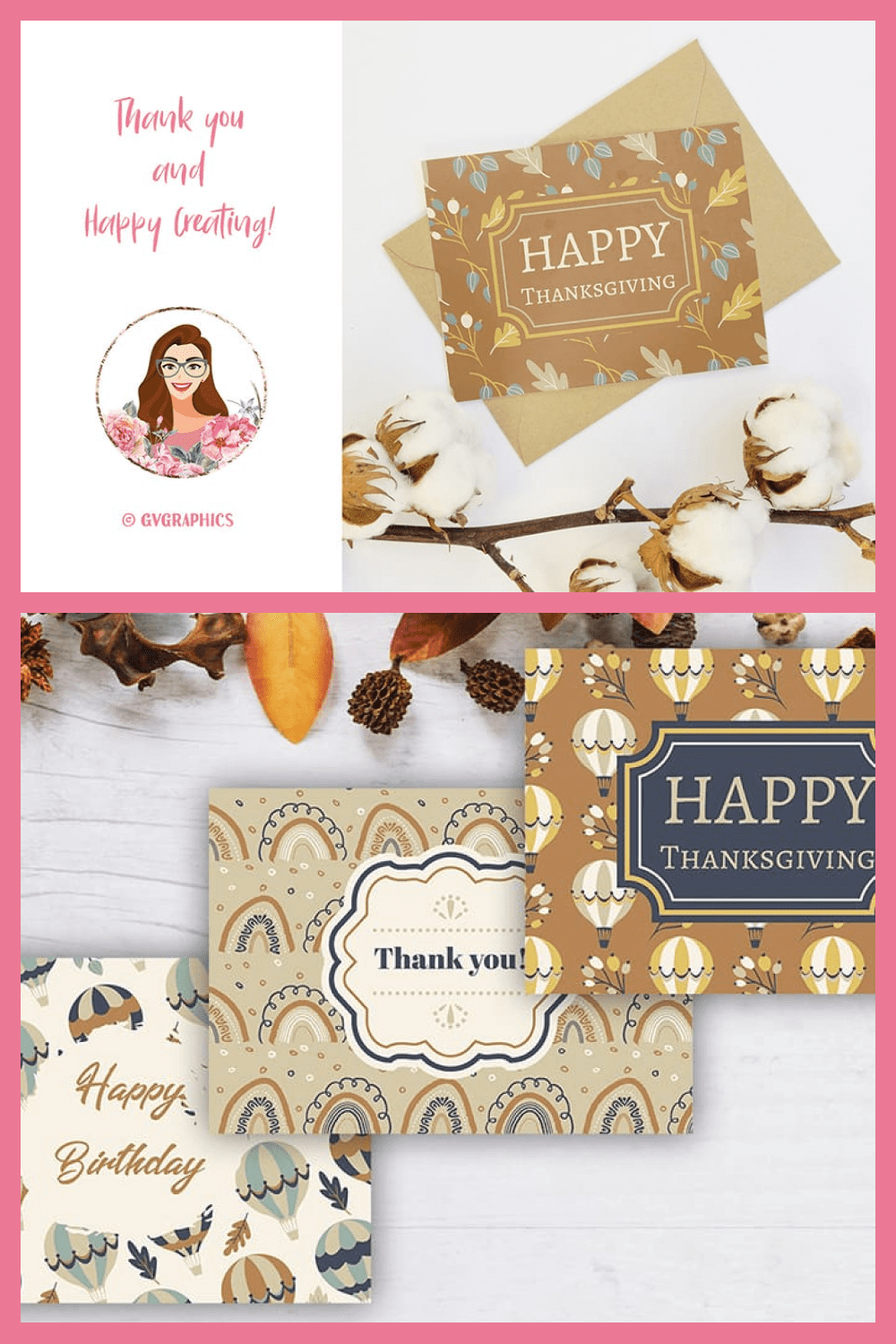 Fall greeting cards: printable thanksgiving, birthday and autumn cards.