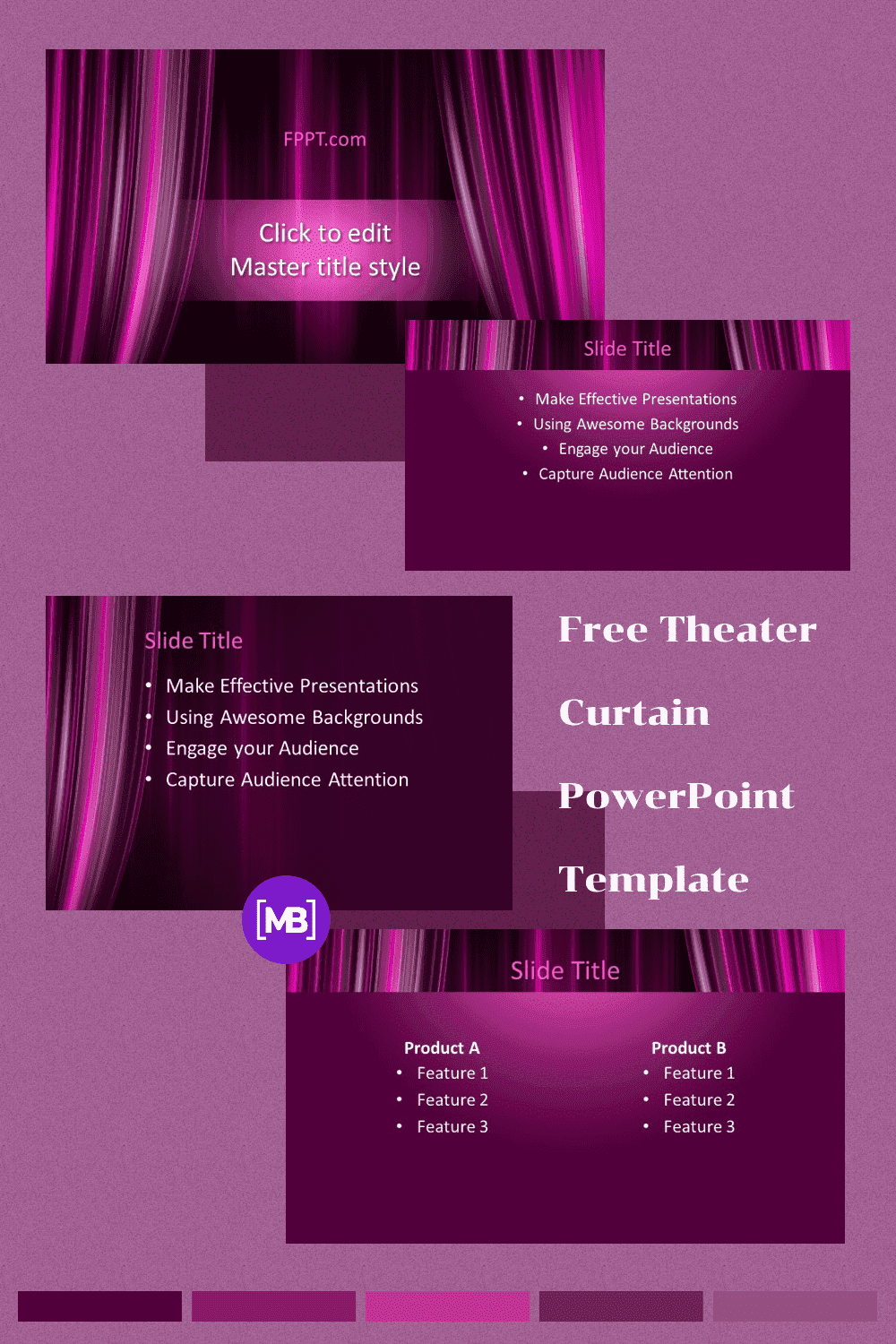 Theater curtain powerpoint template.
