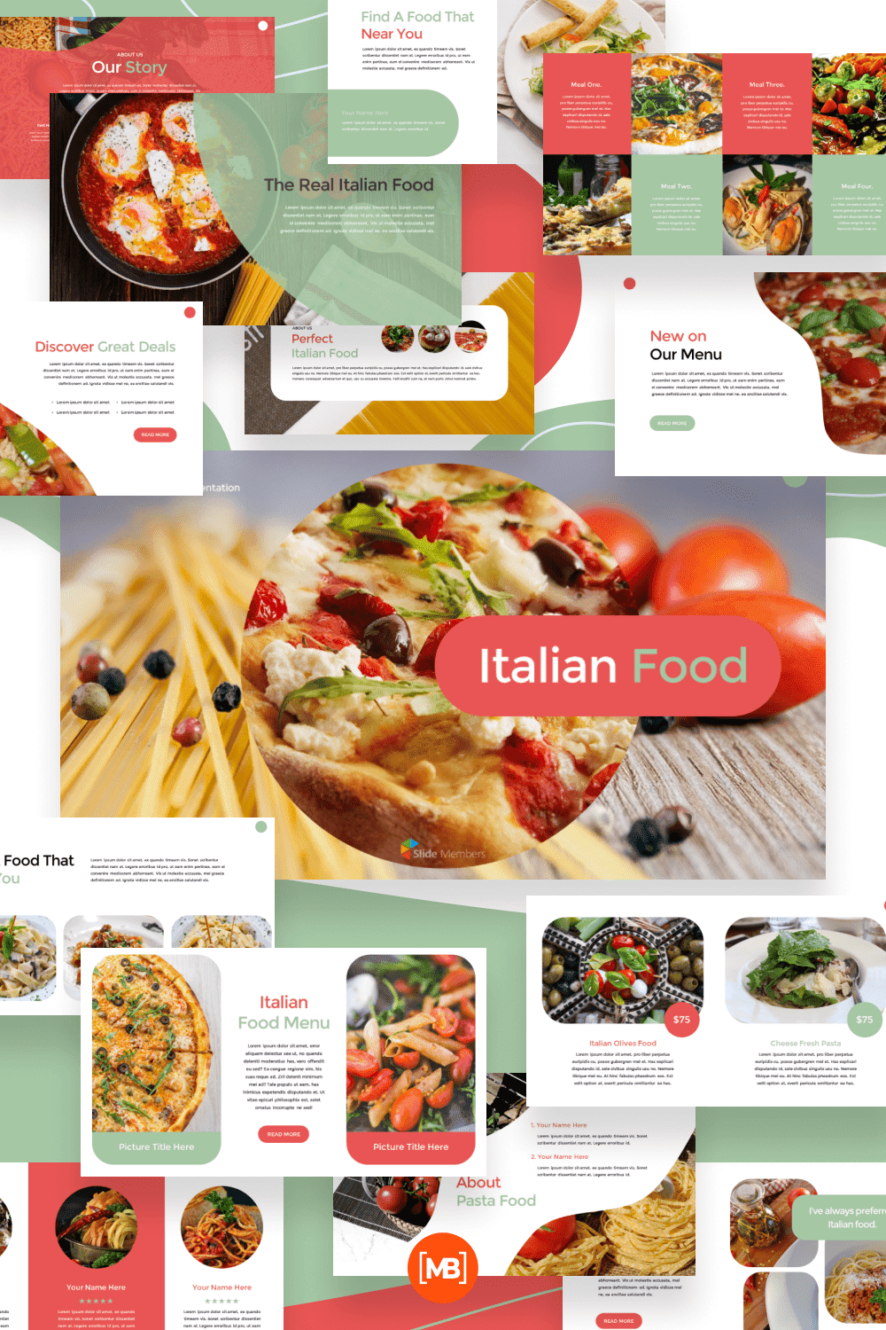 Italian food business presentation template.
