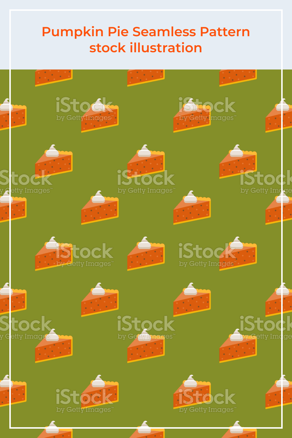 Pumpkin pie seamless pattern stock illustration.