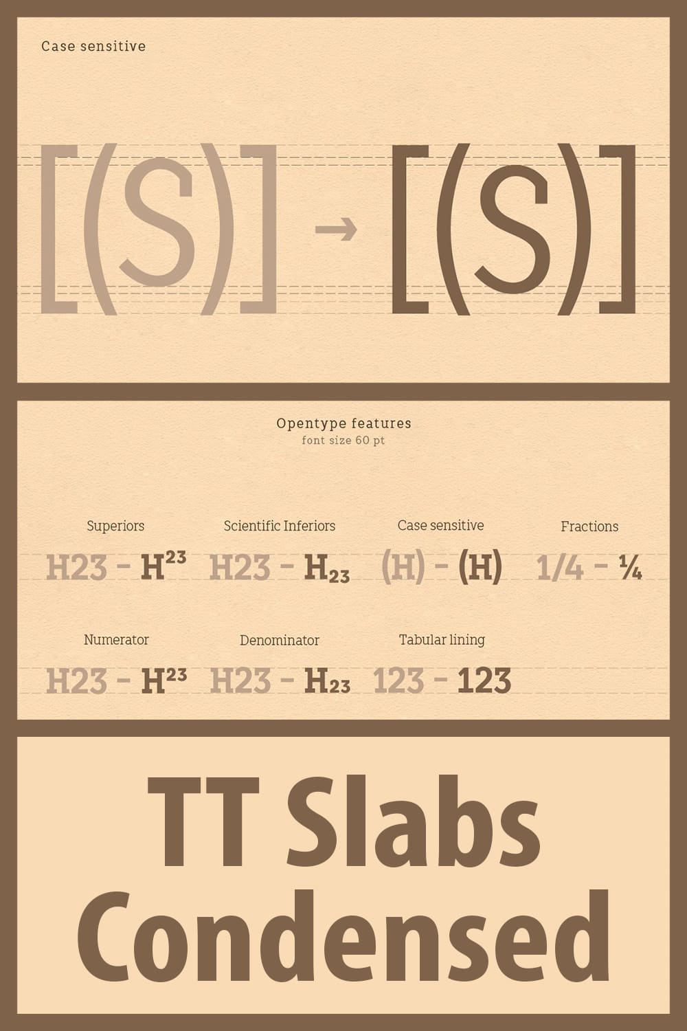 Beige font and brown font.
