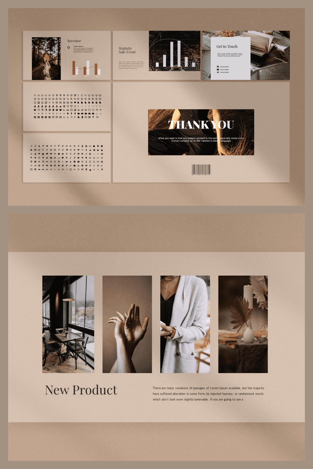 This Presentation template contains modern, minimalist, fashion, elegant, creative, professional and unique layouts.